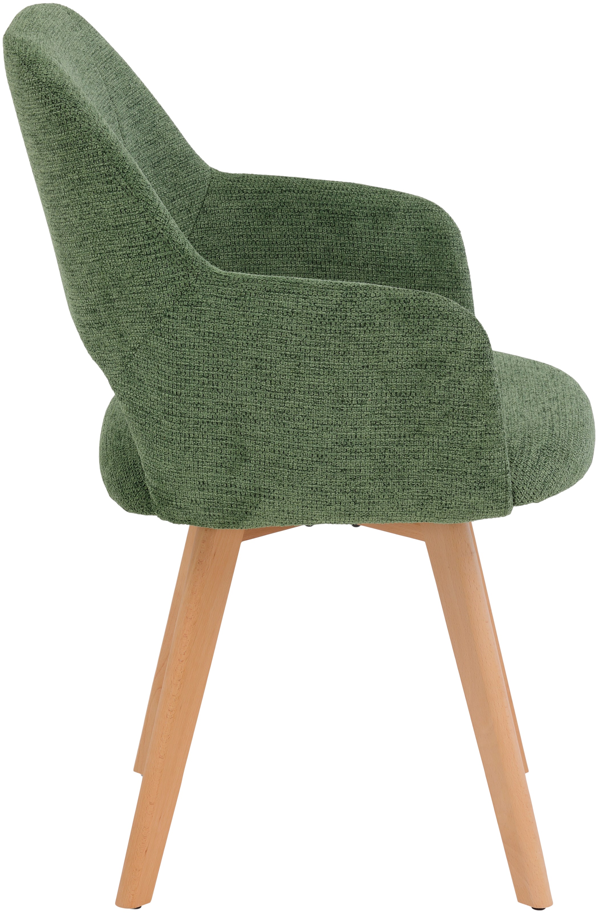 HELA Armlehnstuhl »SOFIA Armlehnenstuhl mit Massivholzgestell, Bezug Webstoff« (Set) 2 Stk.Esszimmerstuhl, Sessel mit Armlehnen, dezenter Rückenausschnitt