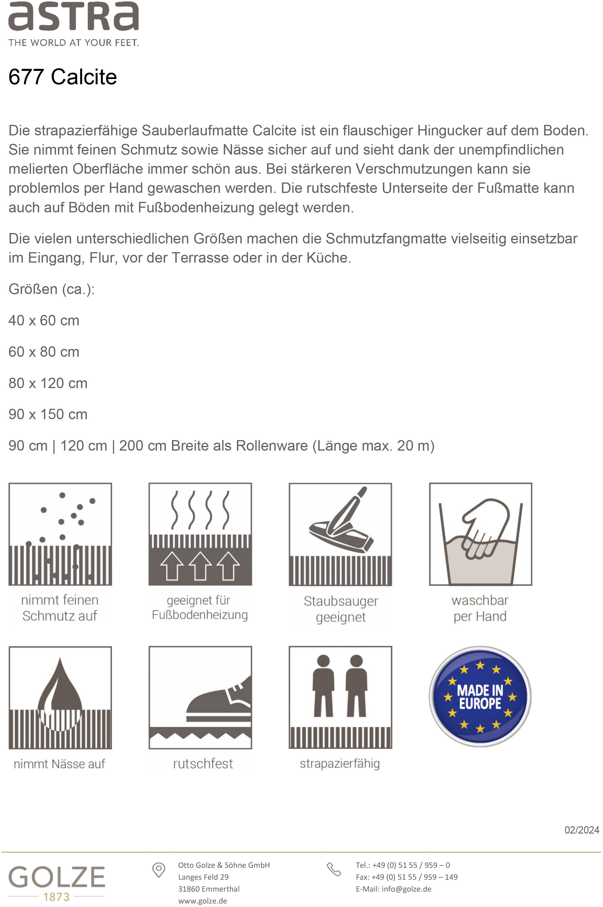 ASTRA Fußmatte »Calcite«, rechteckig, 10 mm Höhe, Sauberlaufmatte, rutschfest, meliert, nimmt Schmutz auf, weich