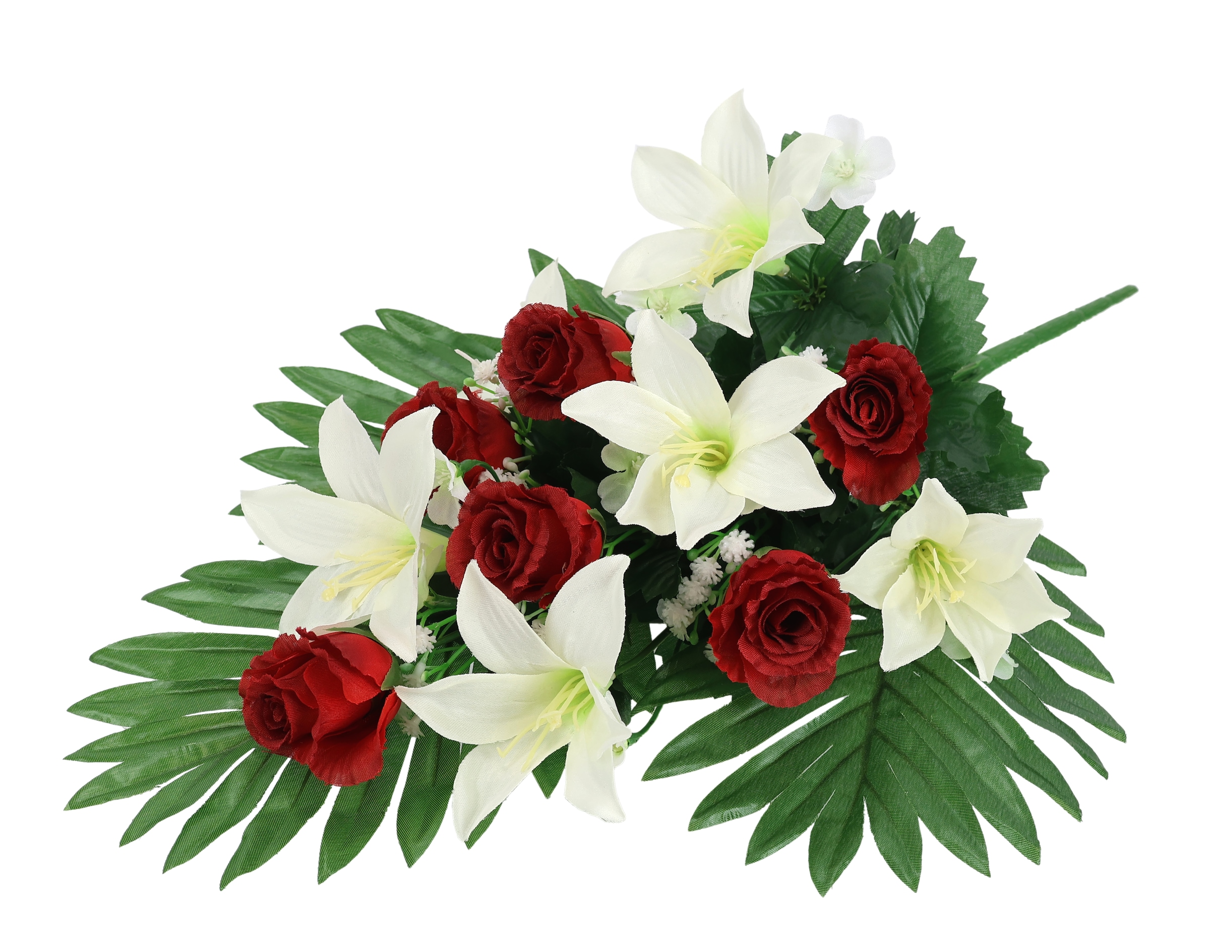 I.GE.A. Kunstblume »Aufleger Rosen/Lilien«, Bouquet Strauß Blume Tischdeko Deko Grabdeko Grableger Grabschmuck