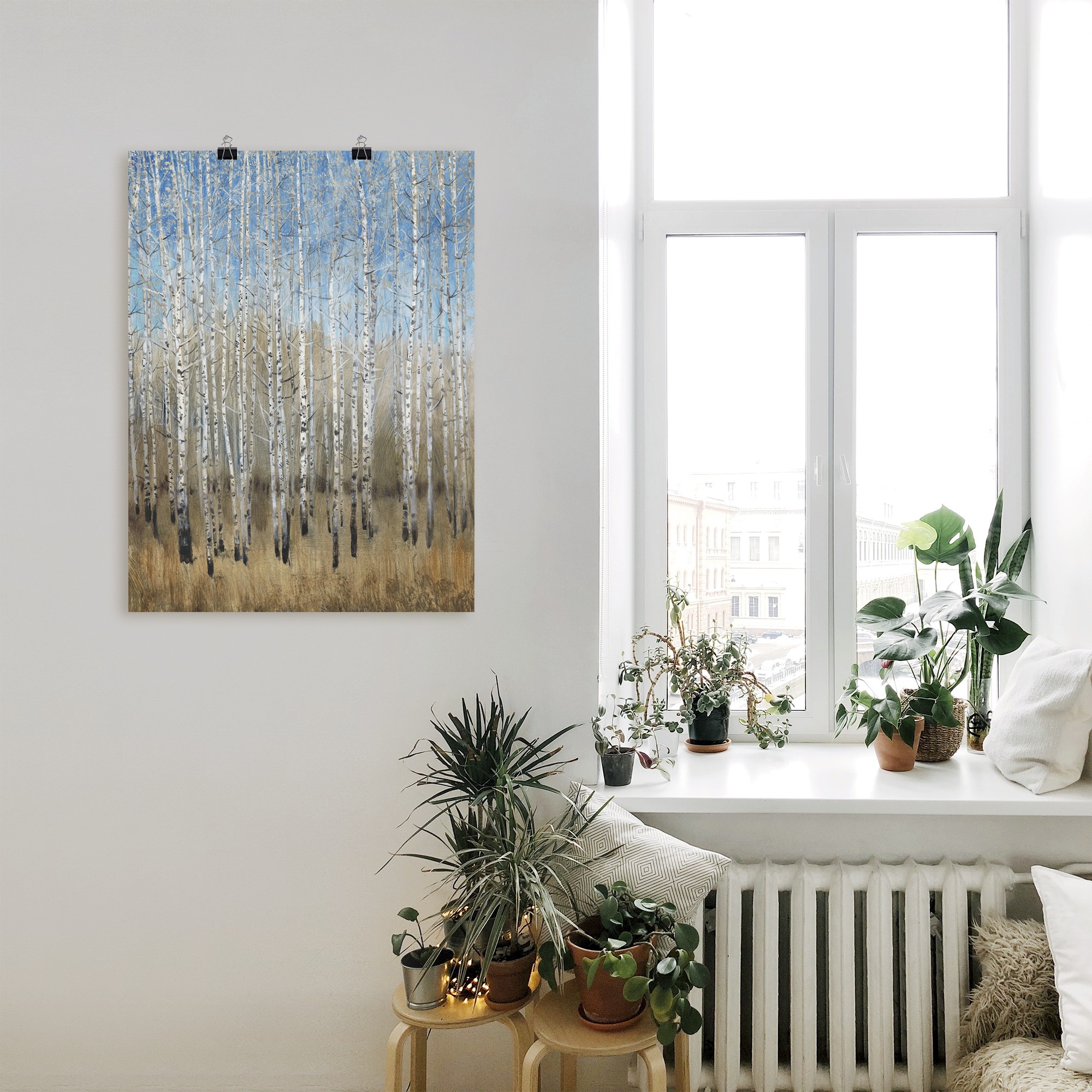Artland Wandbild »Staubige blaue Birken II«, Wald, (1 St.), als Leinwandbild, Poster in verschied. Größen