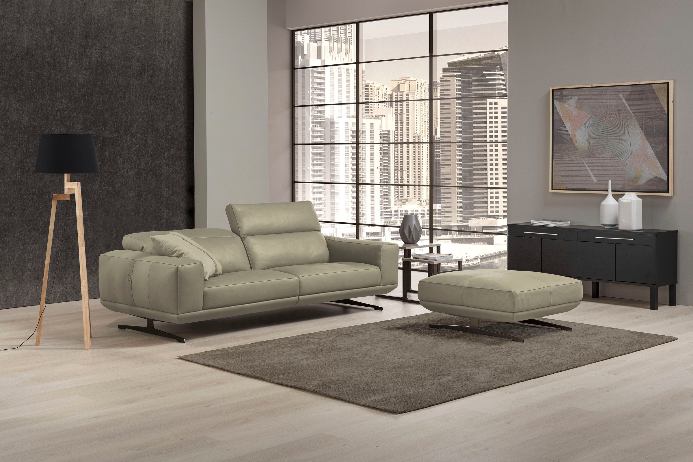 Egoitaliano 2,5-Sitzer »Gloria, super bequem und hochwertige Verarbeitung, edles Design«, beidseitig verstellbare Rückenelemente, mit Metallfüßen