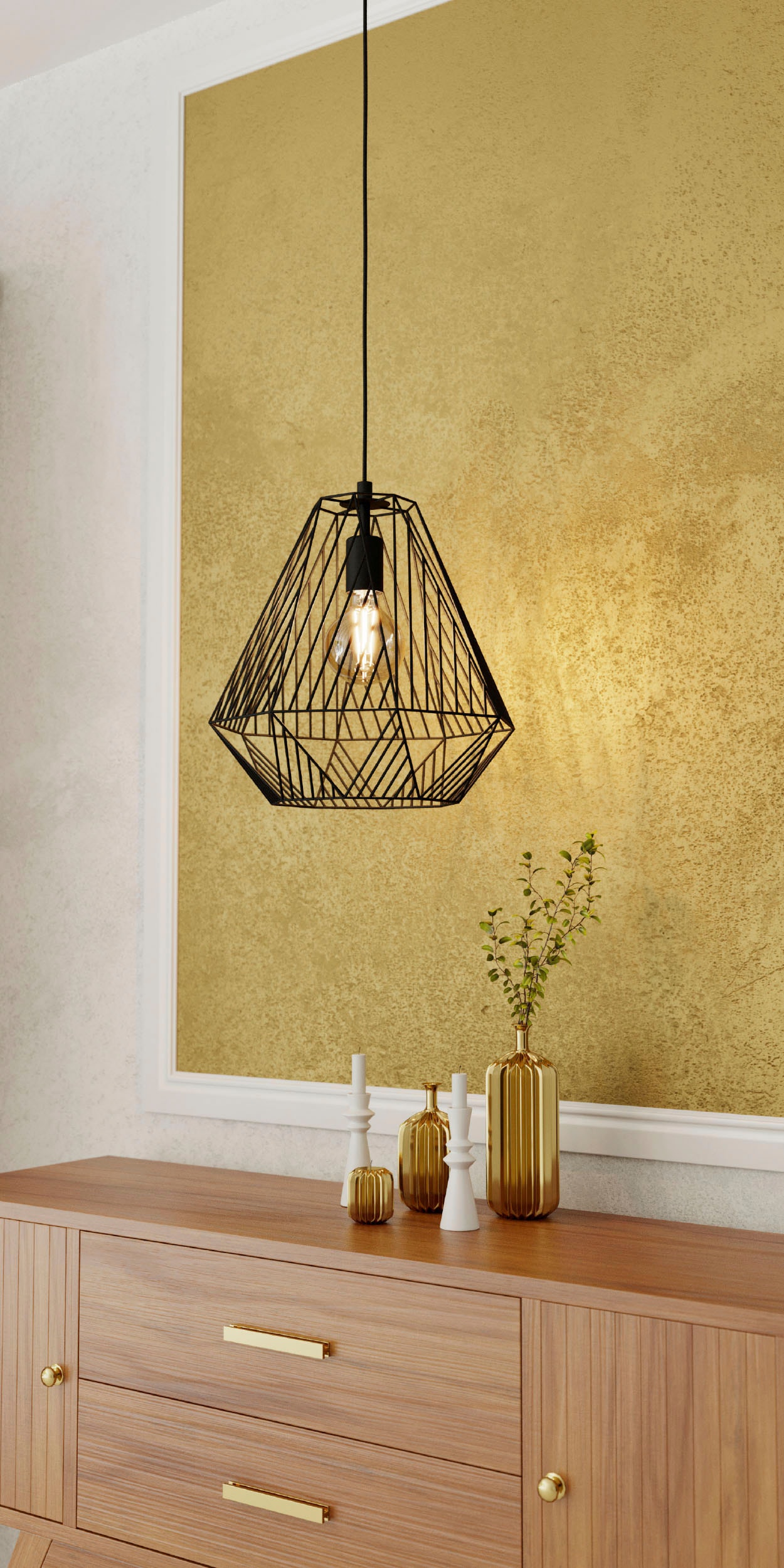 EGLO Hängeleuchte »STYPE«, Leuchtmittel E27 | ohne Leuchtmittel-ohne Leuchtmittel, Hängeleuchte, Esszimmerlampe, Lampe, H110 x Ø33, 1X40W exkl.