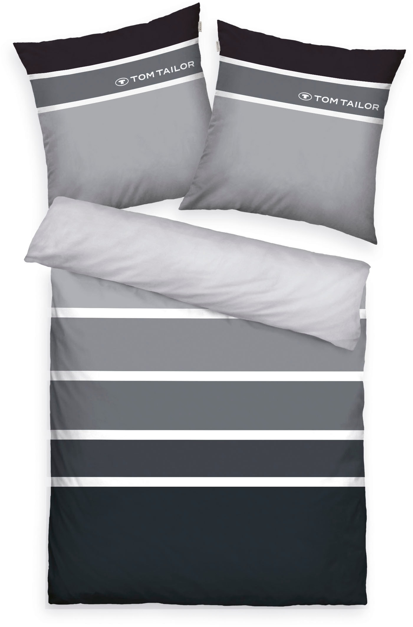 TOM TAILOR HOME Bettwäsche »Felix in Gr. 135x200 oder 155x220 cm«, mit GRATIS-Zugabe: Gästehandtuch (100% Baumwolle), mit Reißverschluss
