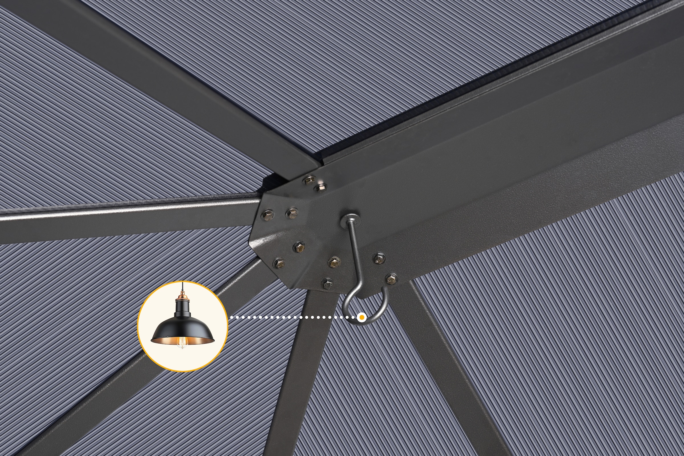 KONIFERA Pavillon »Aruba« Gestell aus Aluminium, Dach aus Polycarbonat-Stegplatten