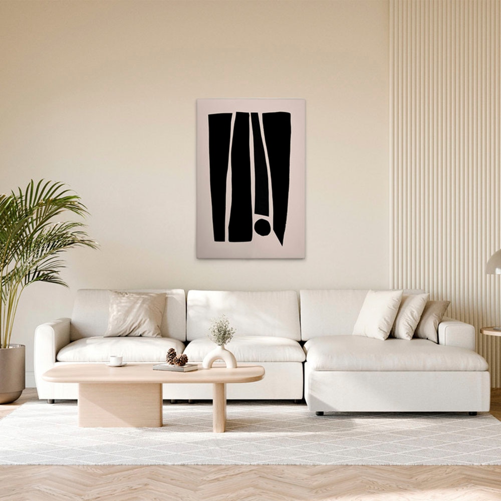 A.S. Création Leinwandbild »Abstract 3 - Wandbild Creme Schwarz Keilrahmen günstig online kaufen