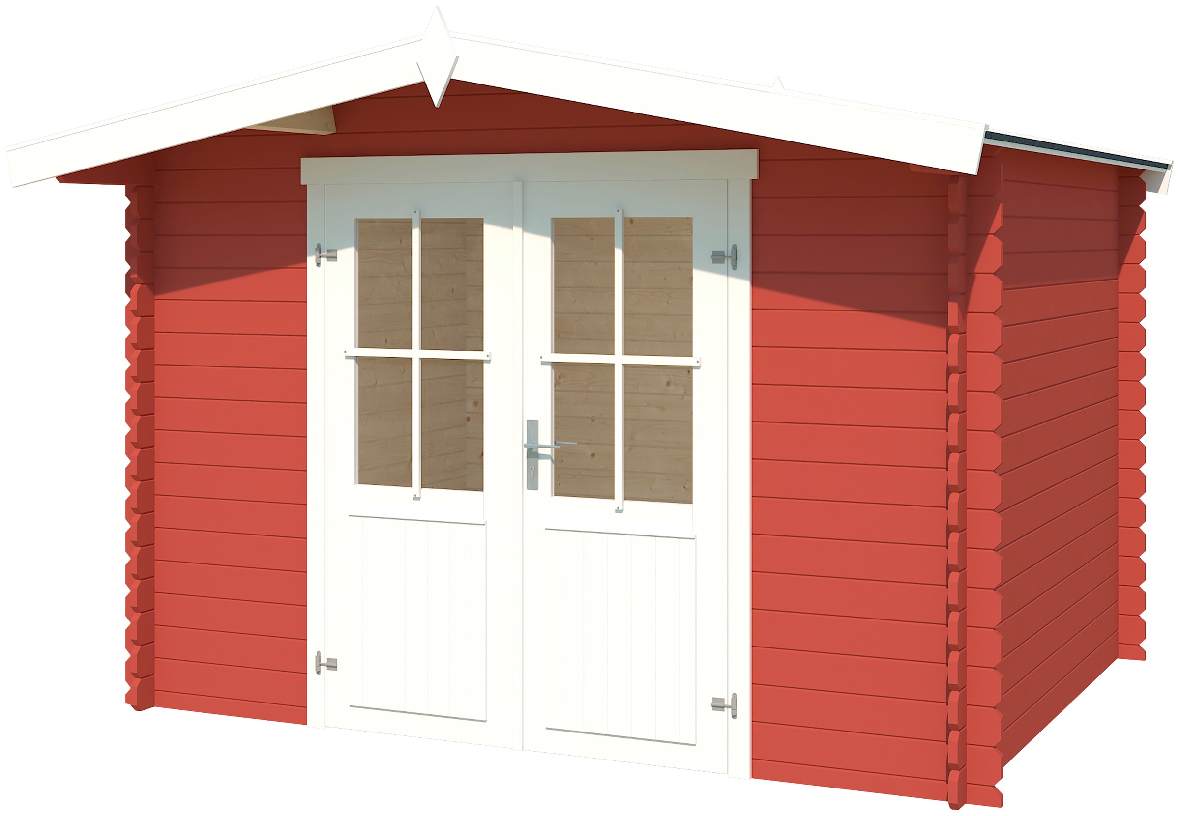 LASITA MAJA Gartenhaus »Baltimore« Blockbohlenhaus 28mm, Fundamentmass 2920x2300 , Schwedenrot