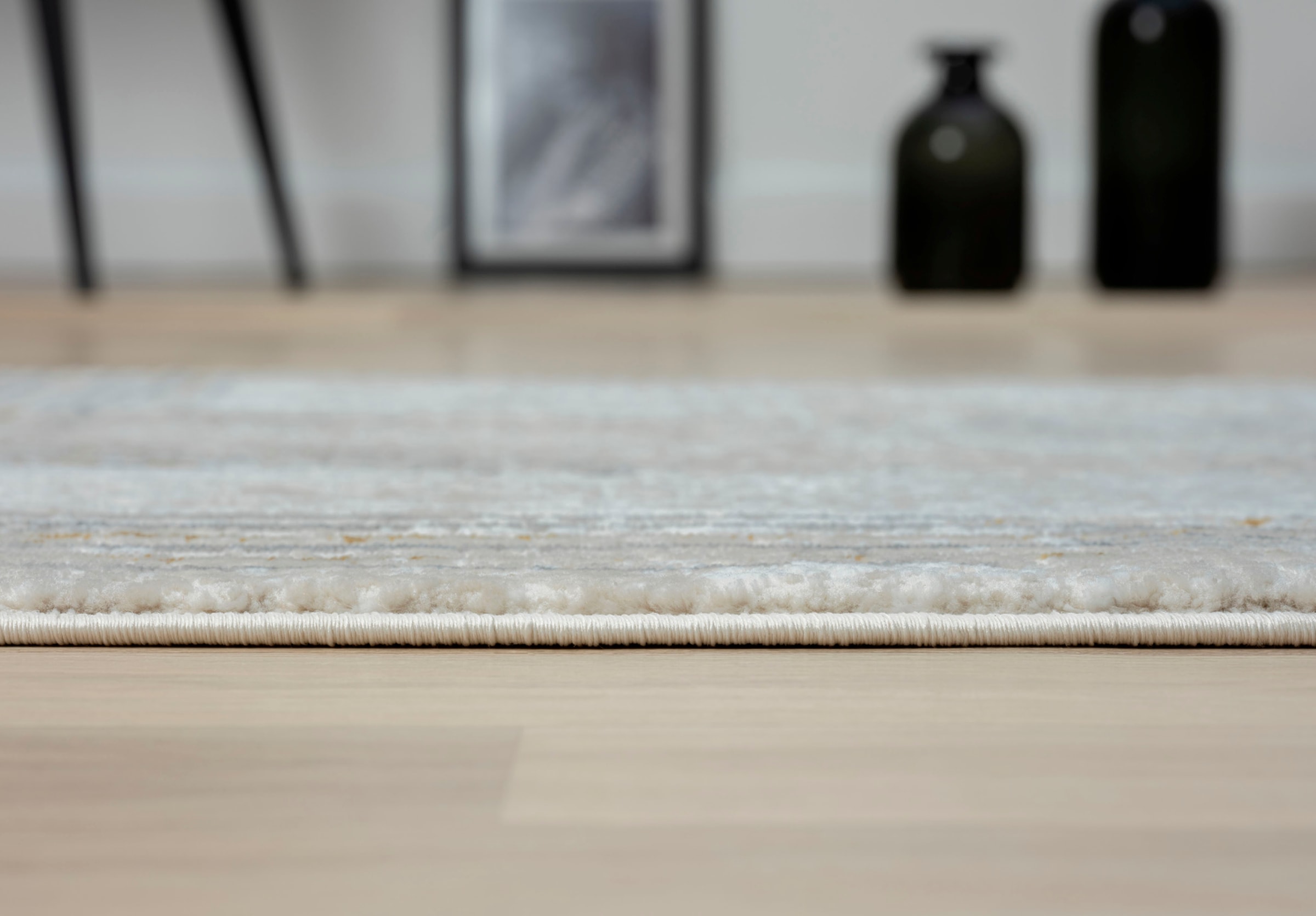 Myflair Möbel & Accessoires Teppich »My Way«, rechteckig, 10 mm Höhe, Kurzflor, Retro-Design, besonders weich durch Microfaser, mit Fransen