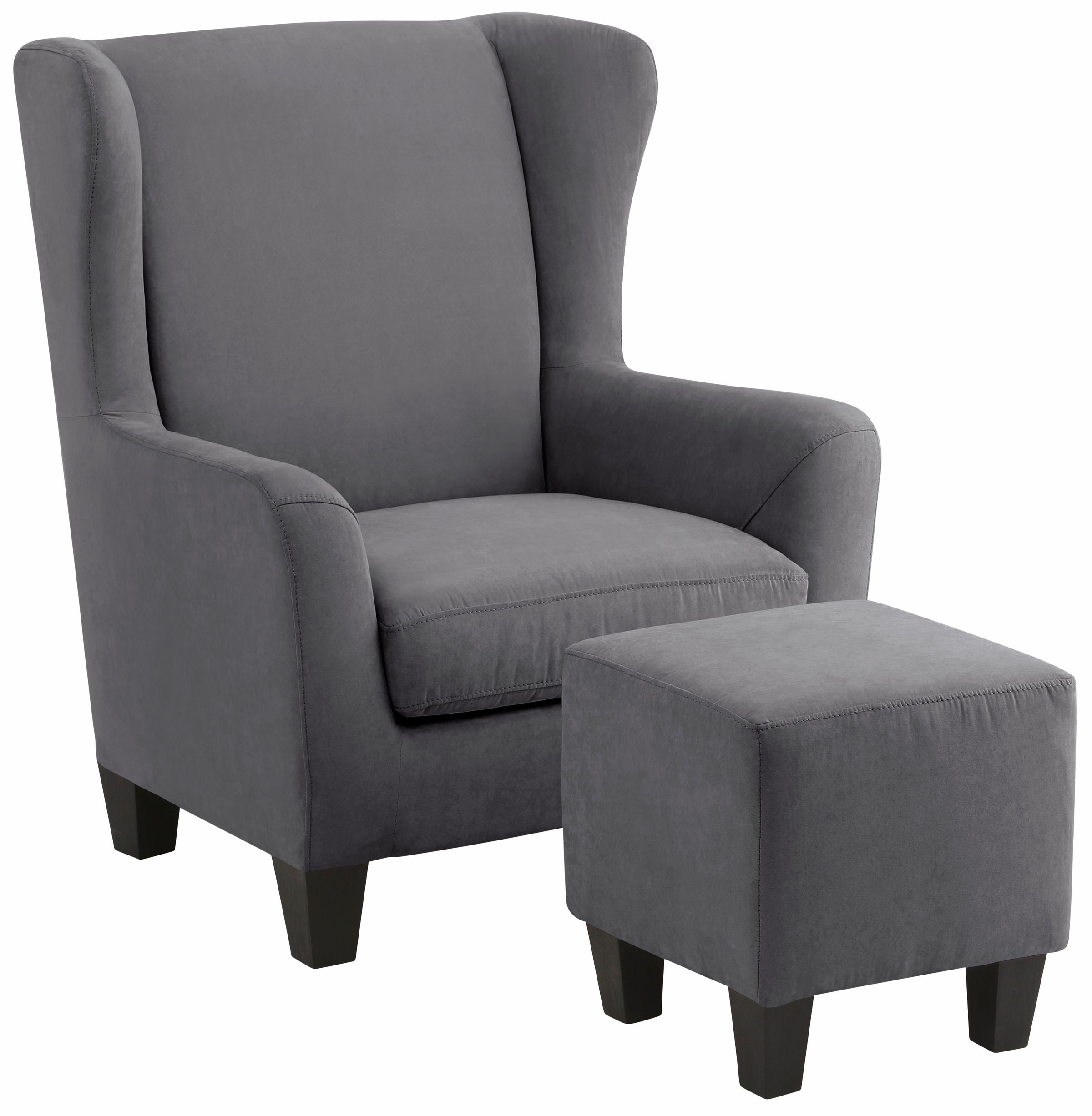 Home affaire Ohrensessel »Chilly, Sessel mit Hocker und Federkern-Polsterun günstig online kaufen