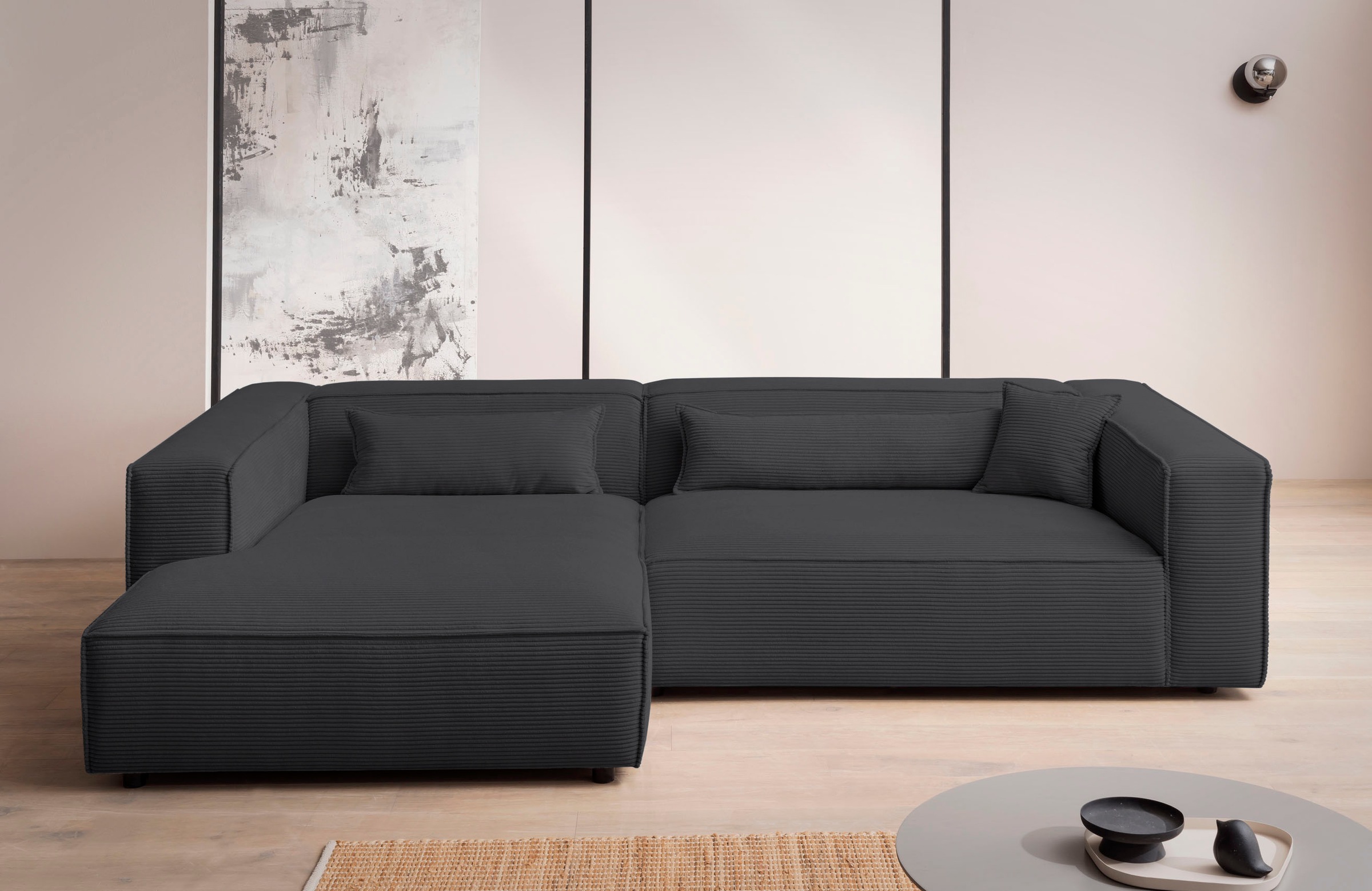 LeGer Home by Lena Gercke Ecksofa »PIARA XXL, Big-Sofa, Cord, Leinenoptik o günstig online kaufen