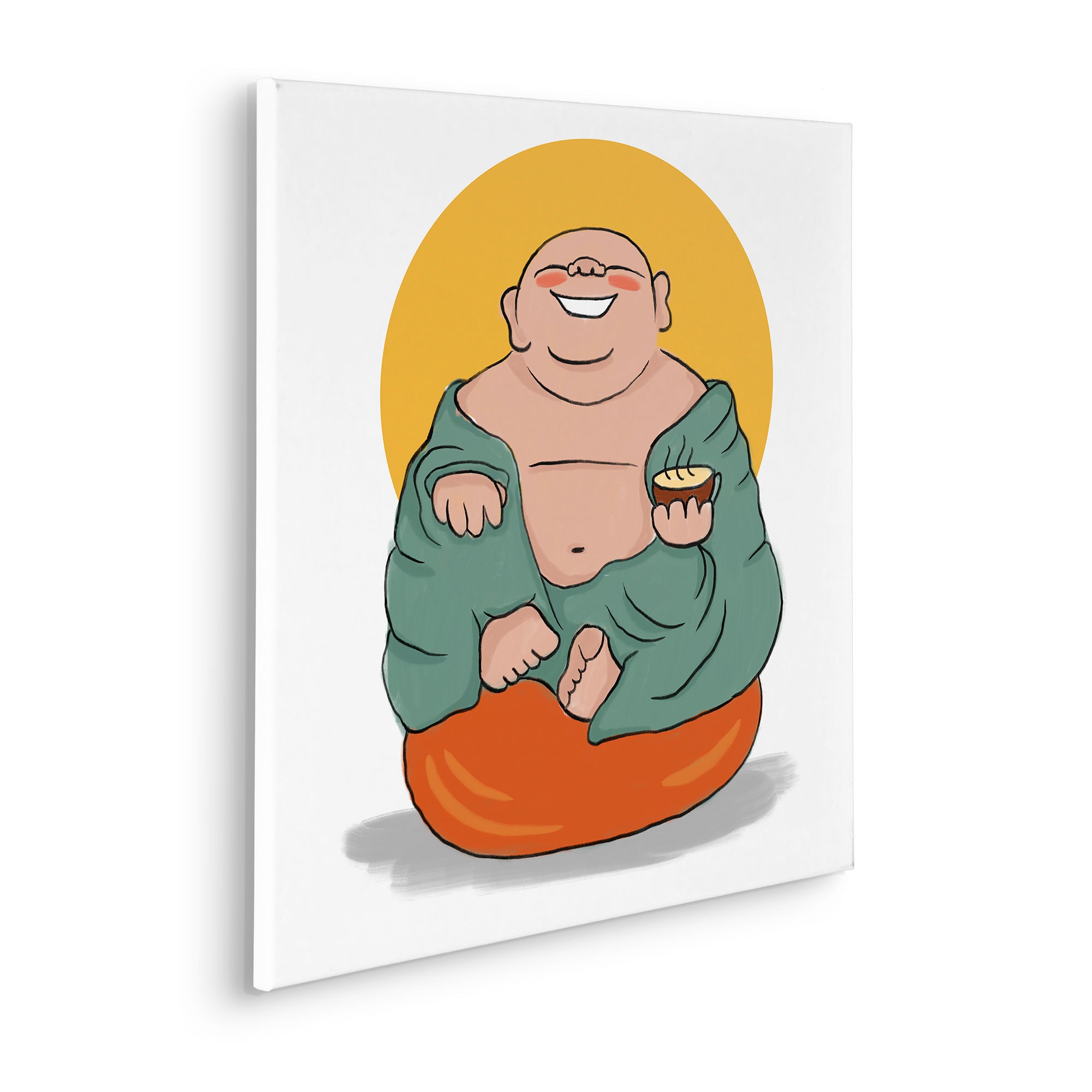 Komar Leinwandbild »Happy Buddy - Größe 60 x 60 cm«, Natur, (1 St.), Keilrahmenbild mi Echtholzrahmen