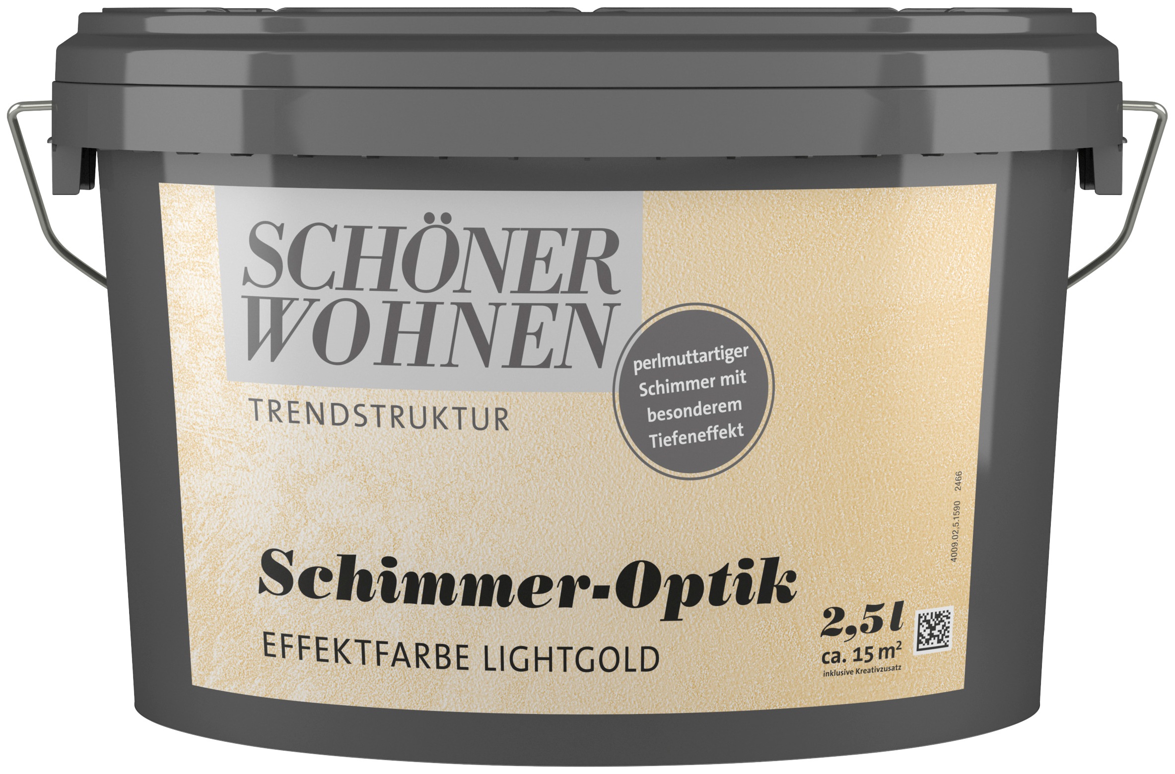 SCHÖNER WOHNEN FARBE Wand- und Deckenfarbe »TRENDSTRUKTUR Schimmer-Optik Effektfarbe«, 2,5 L, silver lining, perlmuttartiger Schimmer mit besonderem Effekt