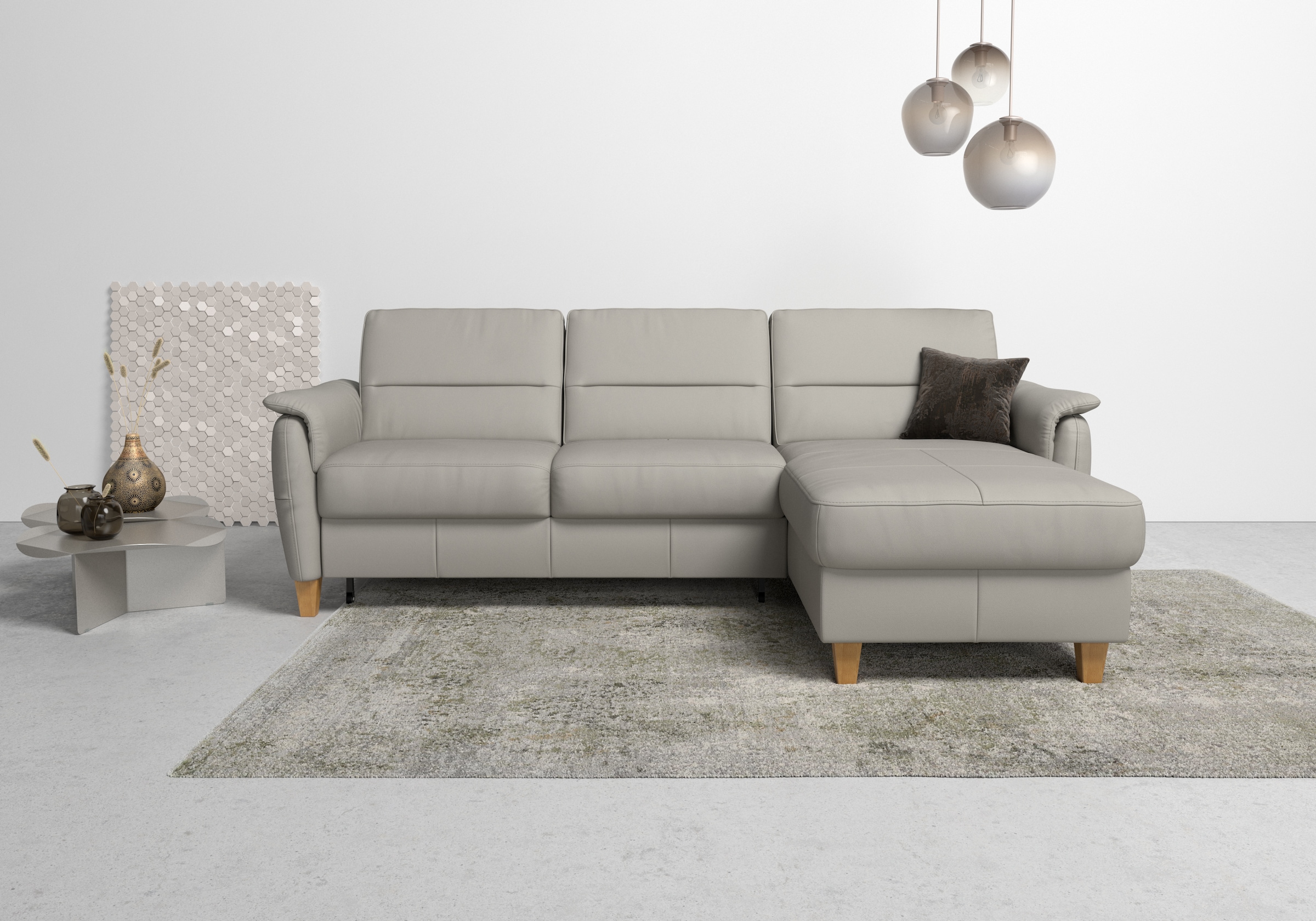 Home affaire Ecksofa »Palmera L-Form, B: 244 cm« optional Bettfunktion & Be günstig online kaufen