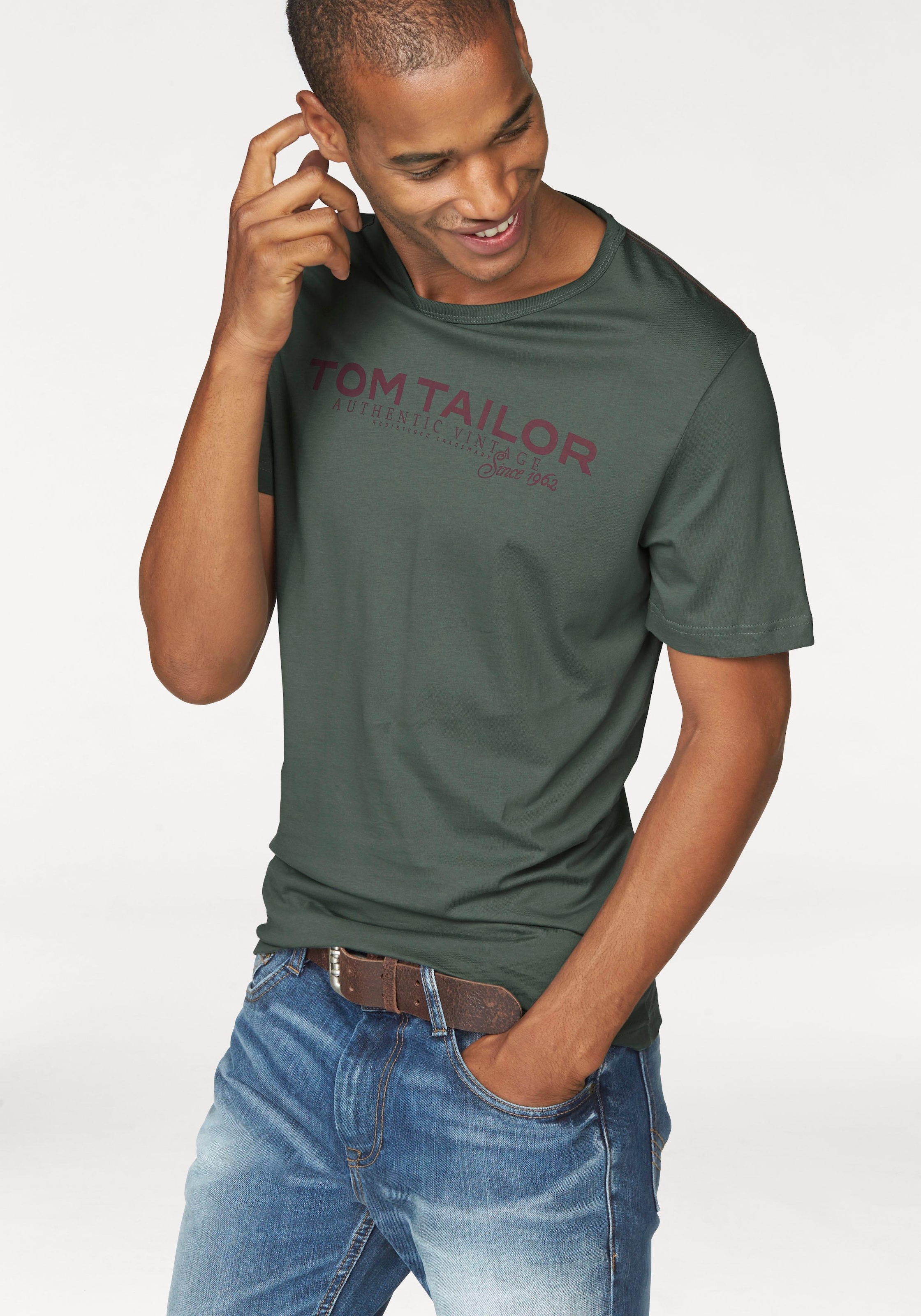 TAILOR T-Shirt, Logoprint TOM mit