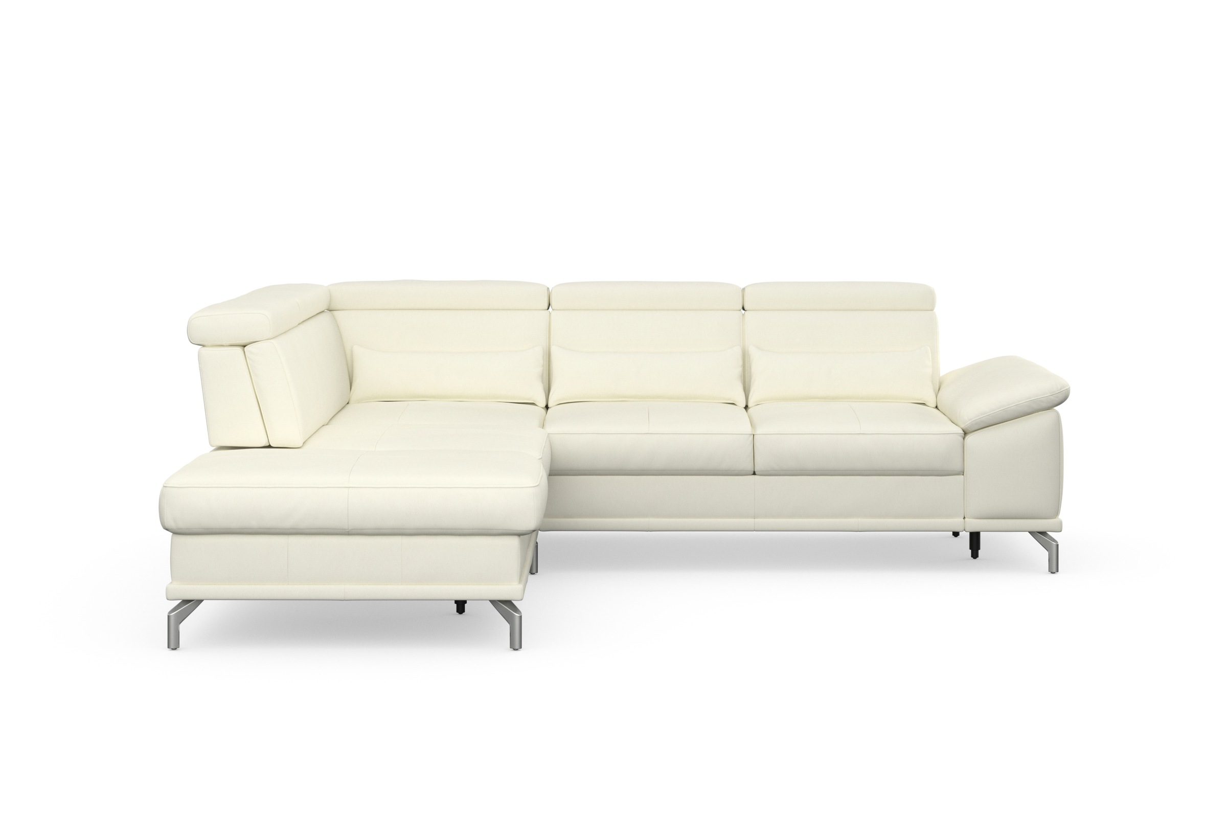 sit&more Ecksofa »Cabrio L-Form, mit Sitztiefenverstellung, Arm- und Kopfteilverstellung«, 3 Nierenkissen, Federkern, optional Bettfunktion und Stauraum