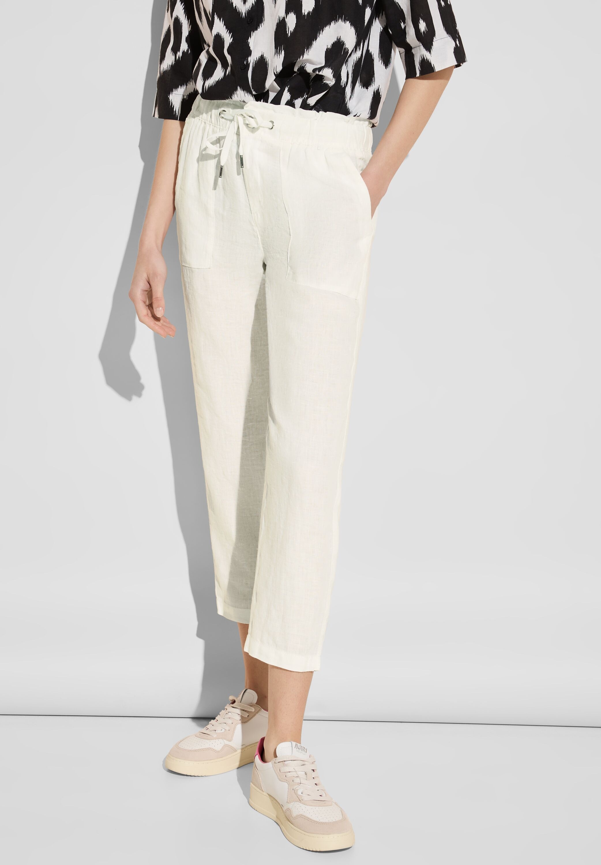 STREET ONE Paperbag-Hose, mit gewelltem Bund