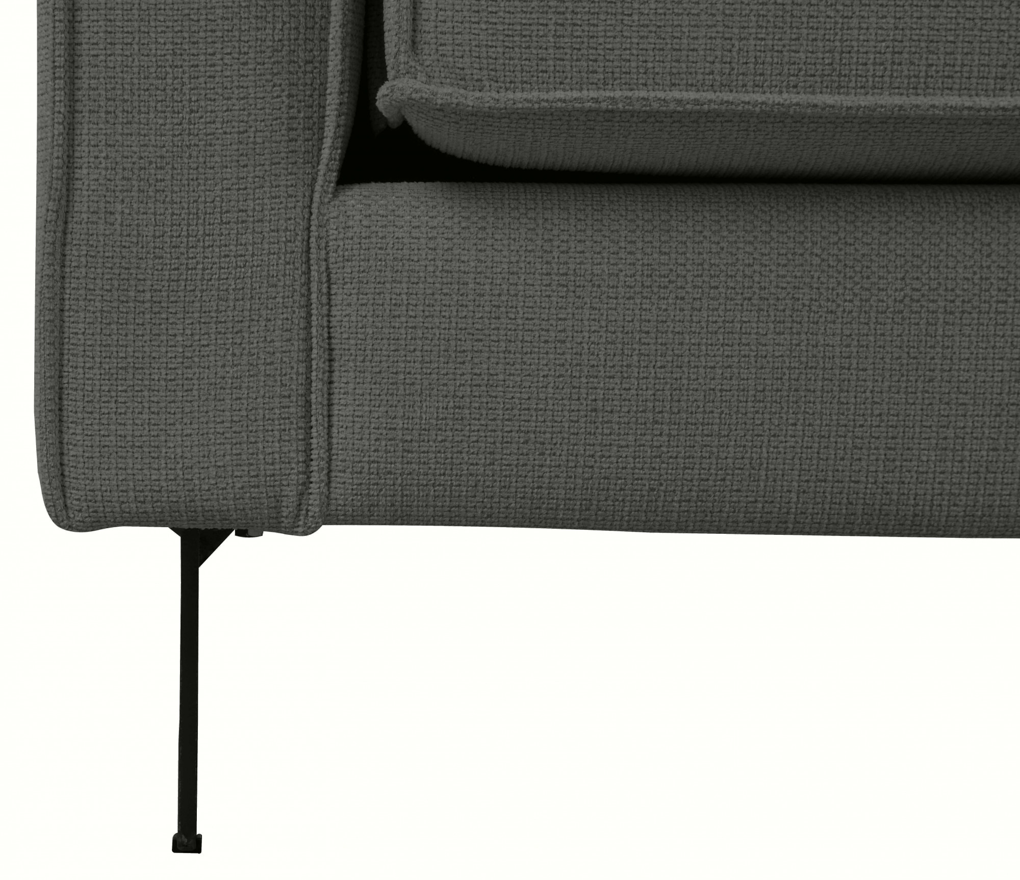 Places of Style Ecksofa »Pinto, 290 cm, Cord, Chenille, Lederoptik, Ottomane links / rechts«, mit Keder, schwarze Metallfüße, Wellenunterfederung