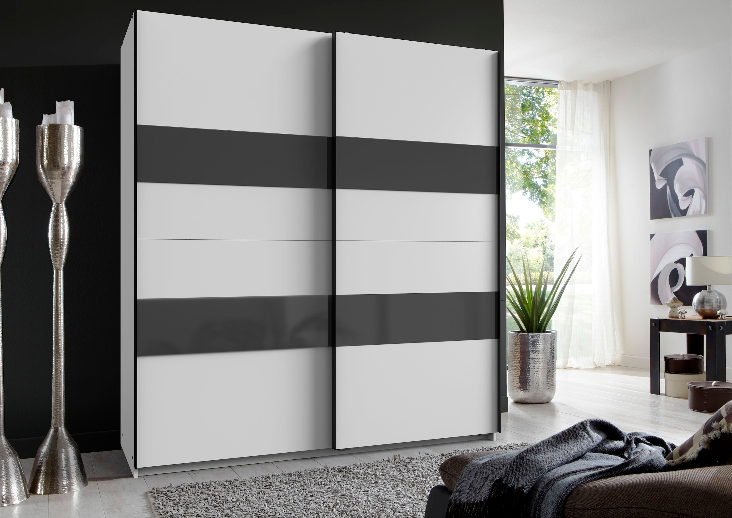 Wimex Schwebetürenschrank »Altona«, mit Glaselementen und zusätzlichen Einlegeböden