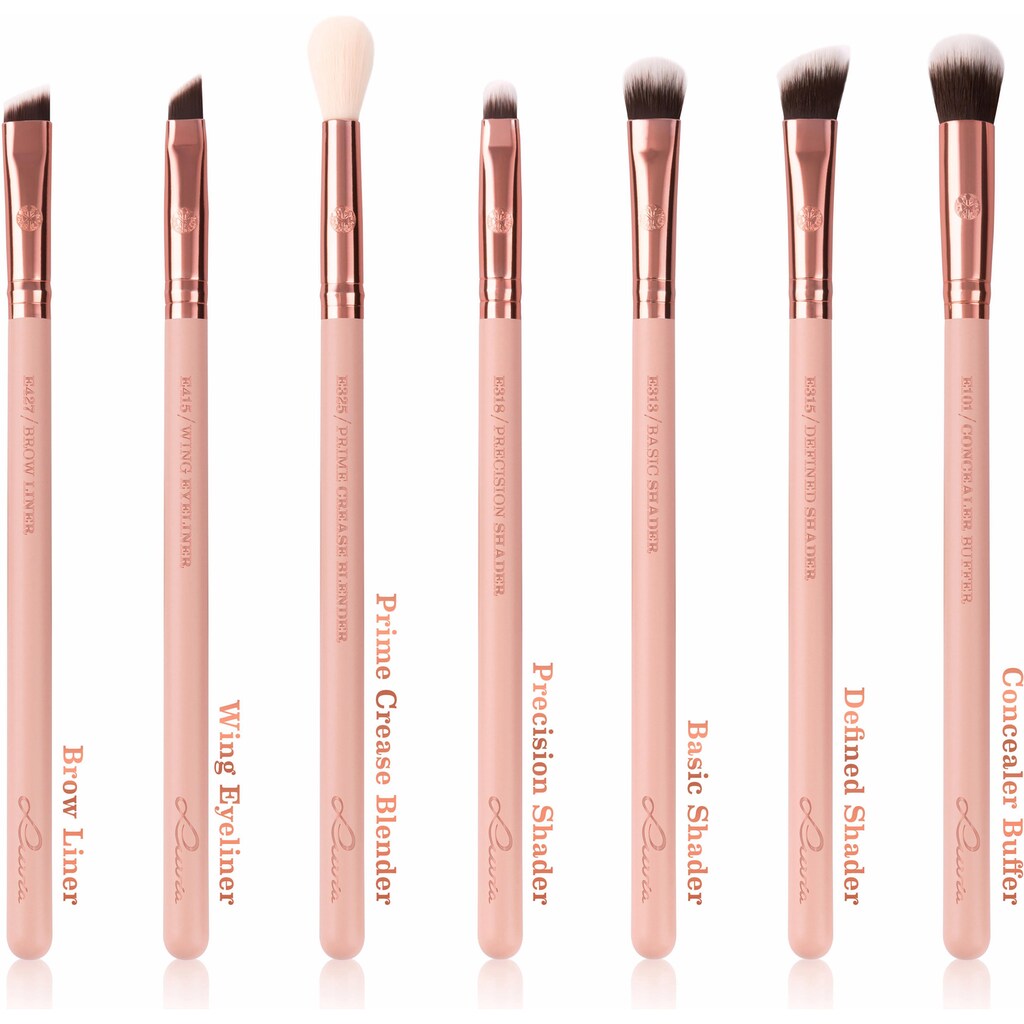 Luvia Cosmetics Kosmetikpinsel-Set »Essential Brushes - Rose Golden Vintage«, (15 tlg., inkl. Pinseltasche), vegan