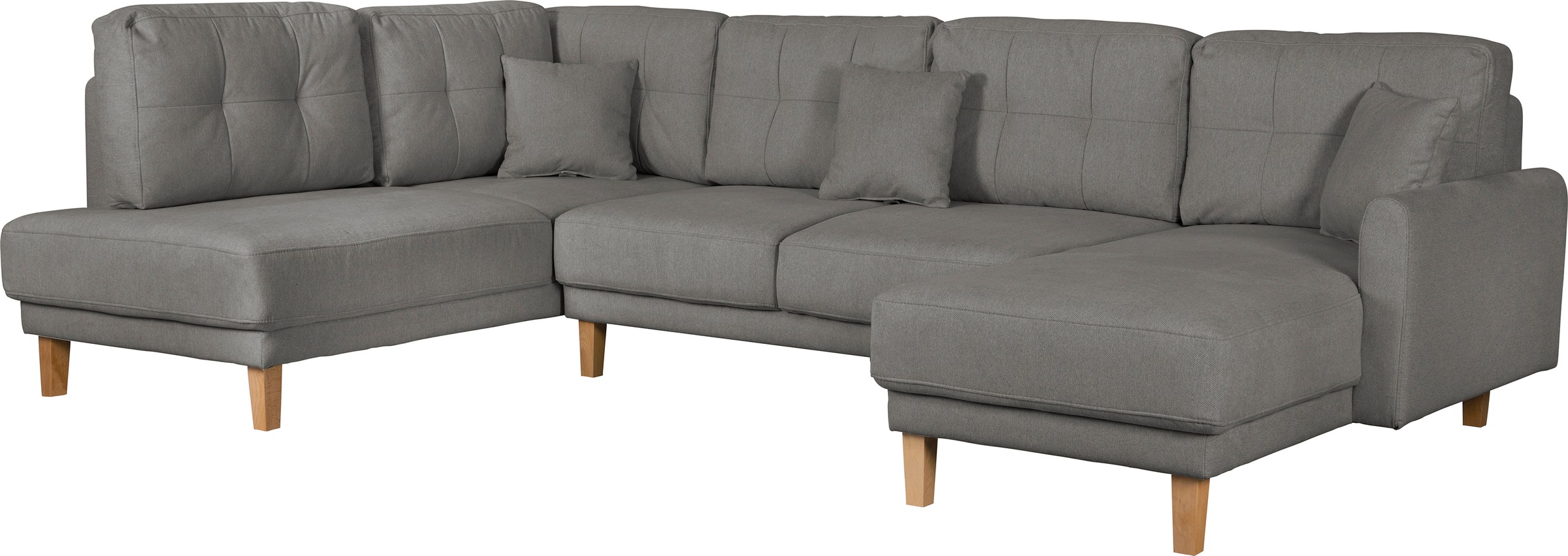 Home affaire Wohnlandschaft »TRIPLO U-Form wahlweise mit Schlaffunktion, B/T/H: 310/192/90 cm«, Schlafsofa, auch mit Bettkasten, Steppung im Rückenkissen