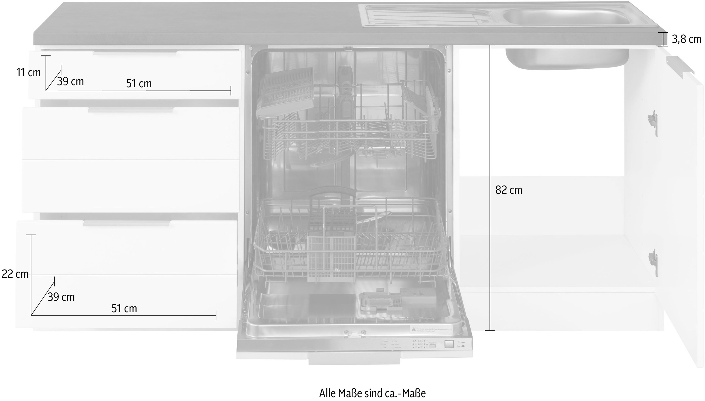 KOCHSTATION Winkelküche »KS-Luhe«, Stellbreite 240x270 cm, wahlweise mit oder ohne E-Geräten, MDF-Fronten