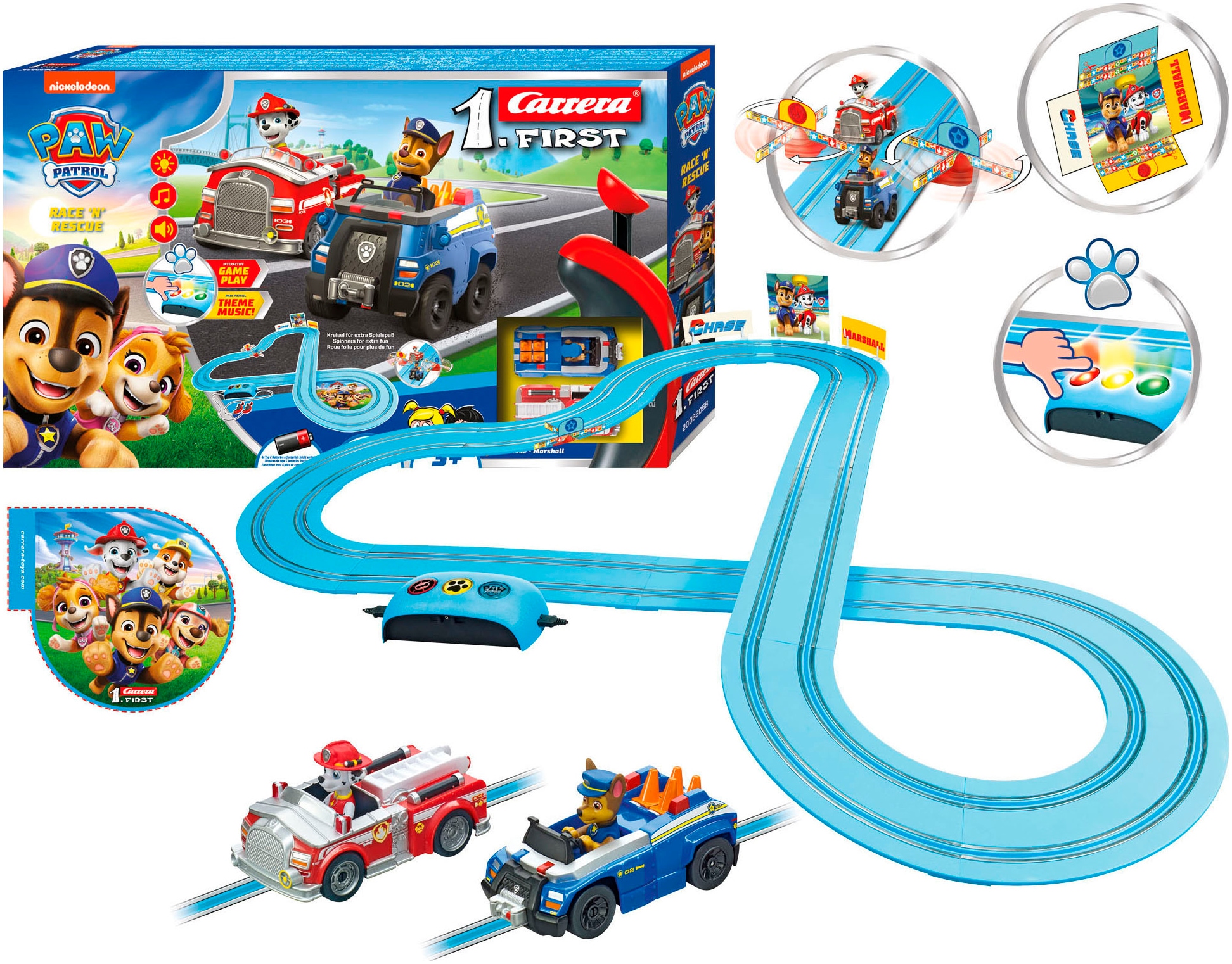 Carrera® Autorennbahn »Carrera First, Paw Patrol - Race N Rescue«