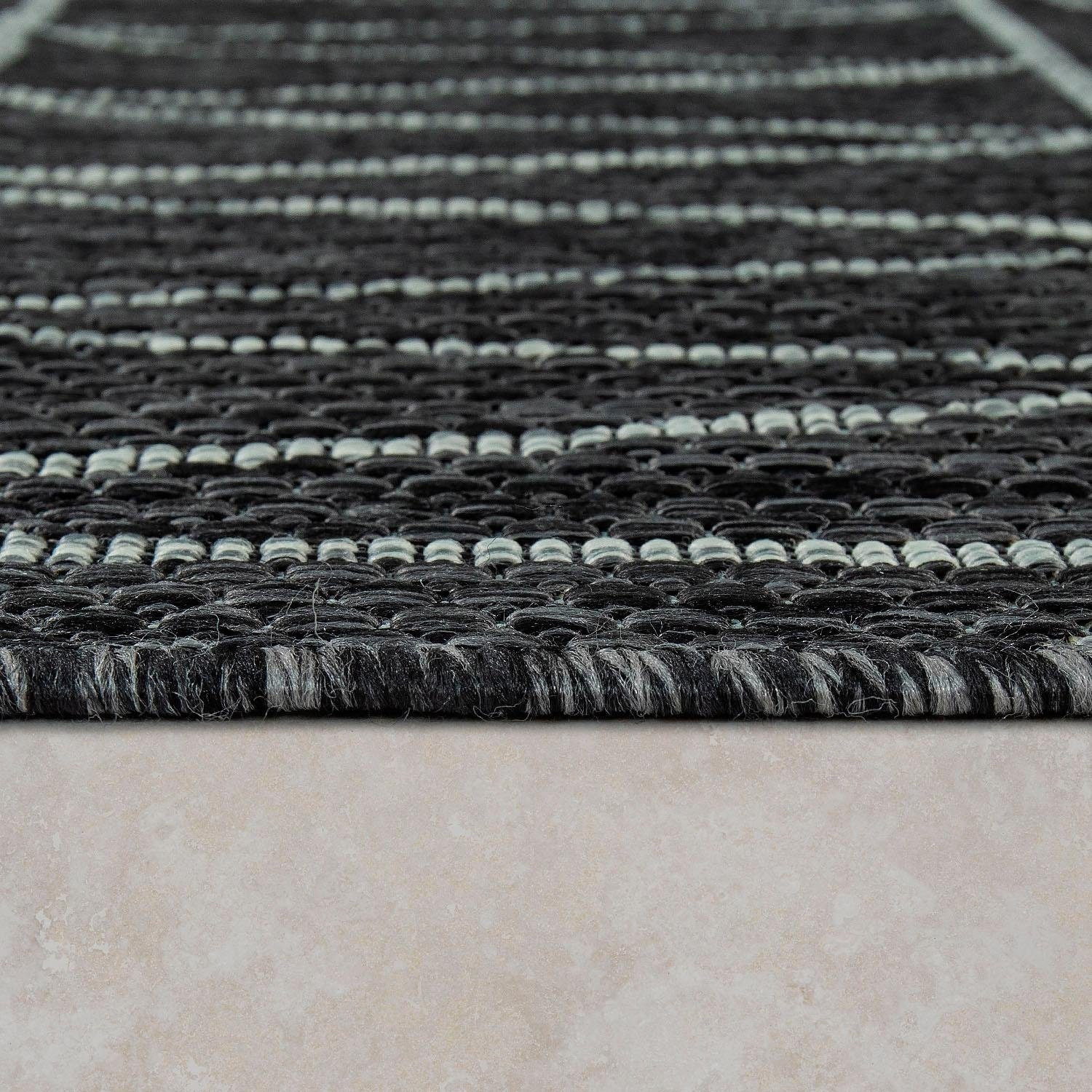 Paco Home Teppich »Illusion 321«, rechteckig, 5 mm Höhe, Flachgewebe, modernes Design, In- und Outdoor geeignet, UV-beständig