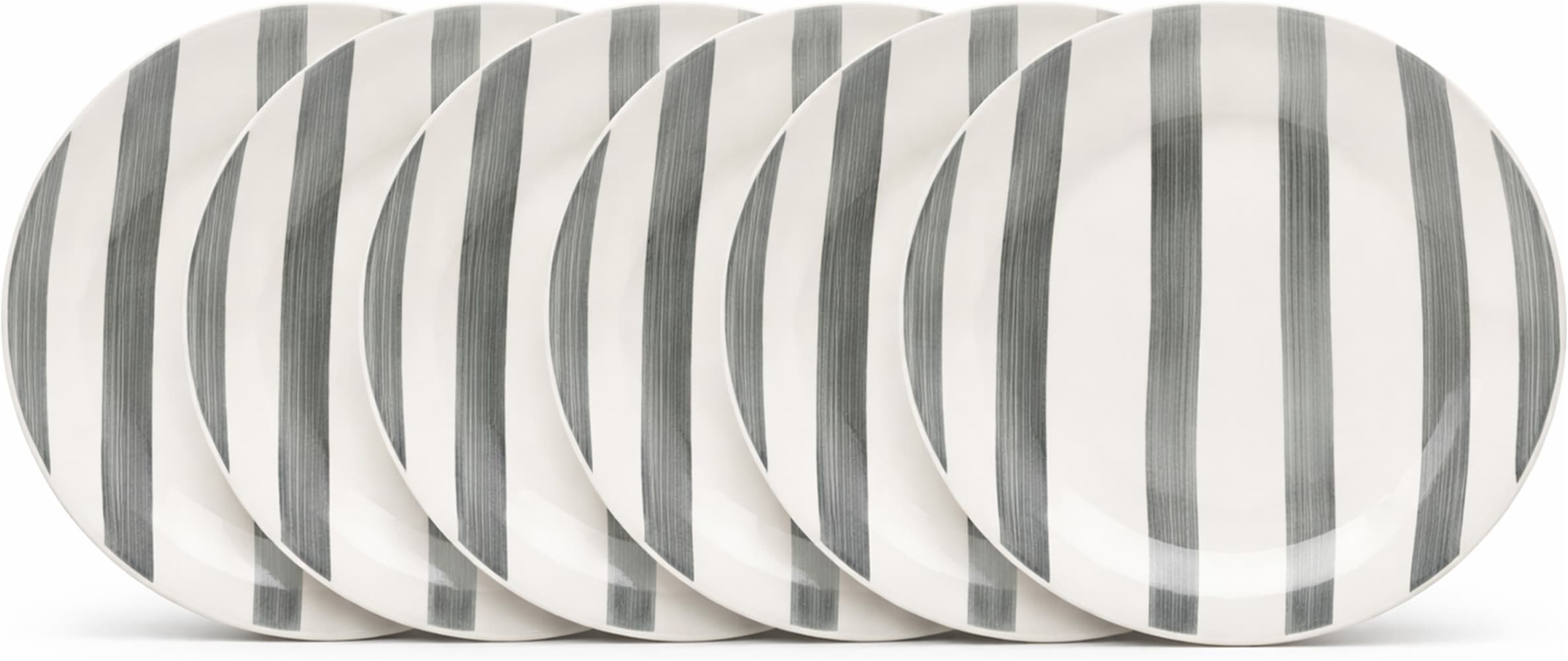 van Well Dessertteller »Mallorca, Teller 19 cm, 6 Stück« Teller Set, Keramik, Streifenoptik, spülmaschinen-/mikrowellengeeignet