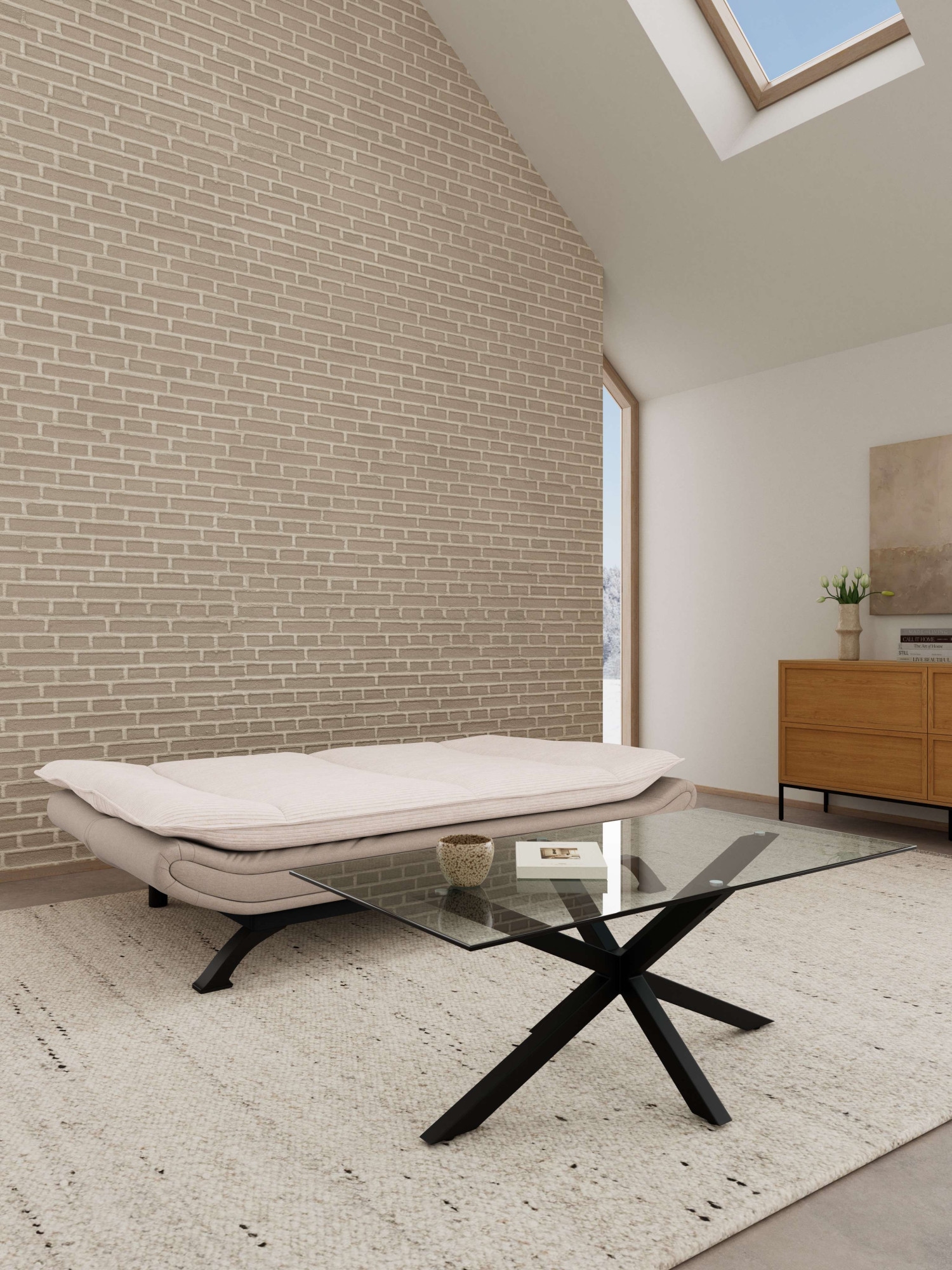 ACTONA GROUP Schlafsofa »Faith, ausziehbar zum Schalfen« Bettcouch,beige, 196x98x91cm
