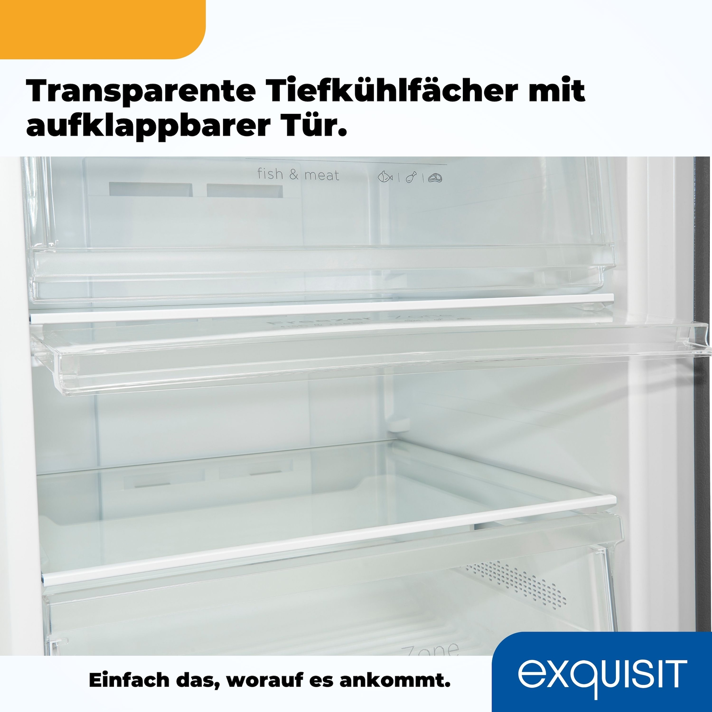exquisit Gefrierschrank »GS380-NF-H-050E inoxlook«, 185,5 cm hoch, 71 cm breit, Türanschlag wechselbar
