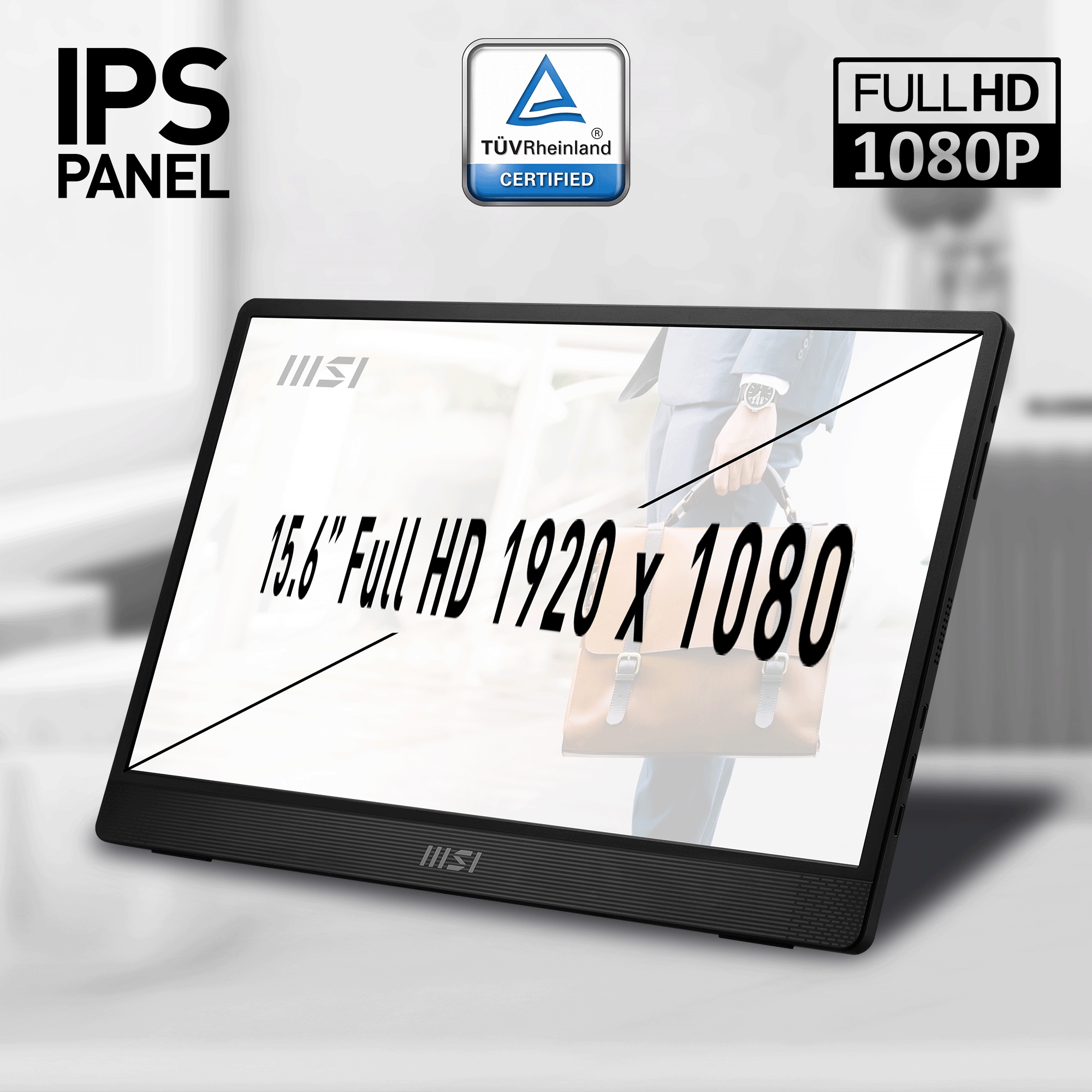 MSI LED-Monitor »PRO MP161« 40 cm/16 ″  1920 x 1080 px Full HD 4 Reaktionszeit 60 Hz 2 Jahre Herstellergarantie, USB-C