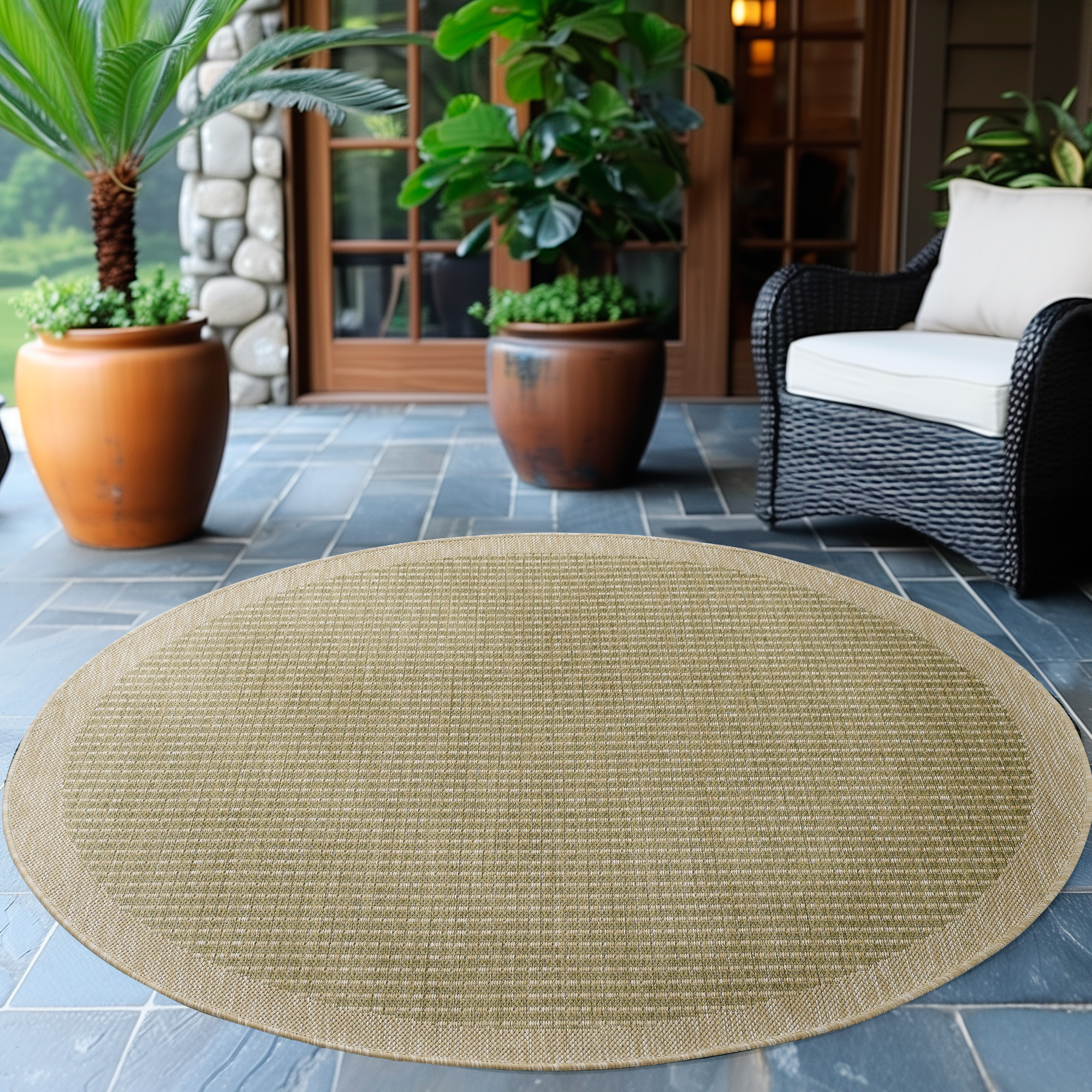 Ayyildiz Teppiche Outdoorteppich »Giza 1410« Rund 3 Mm Höhe In- Und Outdoor, Wetterfest, Wasserabweisend, Robust