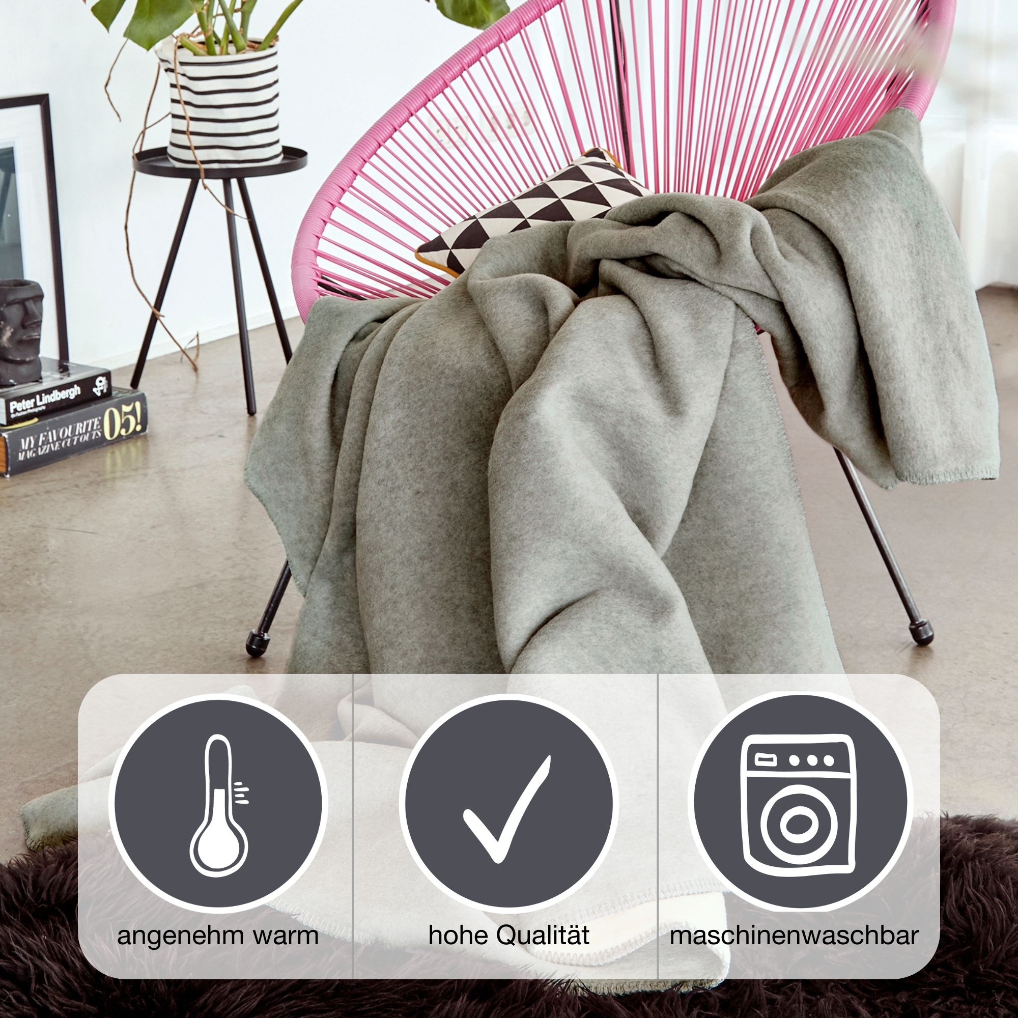 IBENA Wohndecke »Jacquard Decke Dublin«, in trendigen Pastellfarben