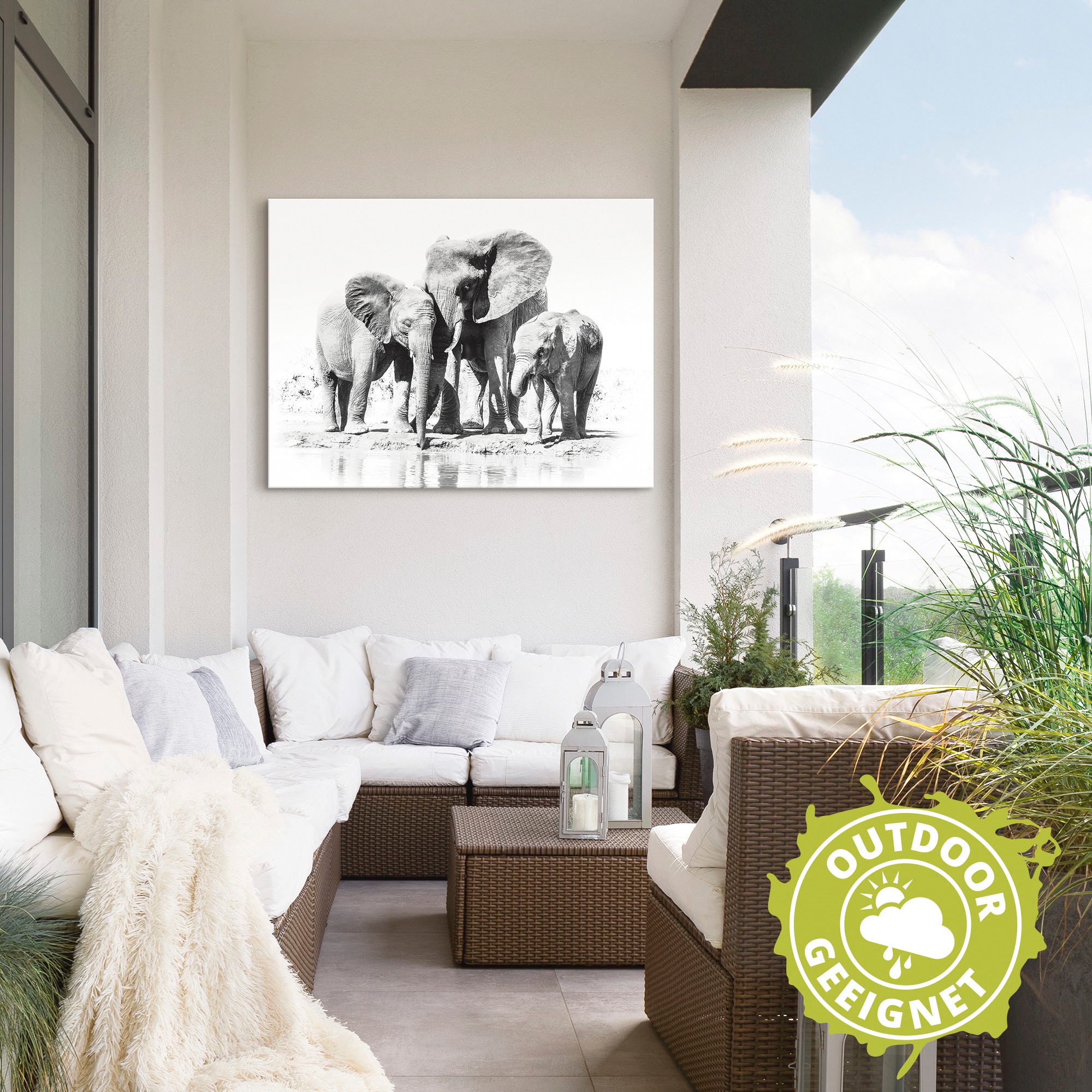 Artland Wandbild »Elefantenmutter mit Kindern«, Elefanten Bilder, (1 St.), als Alubild, Outdoorbild, Leinwandbild, Poster in verschied. Größen
