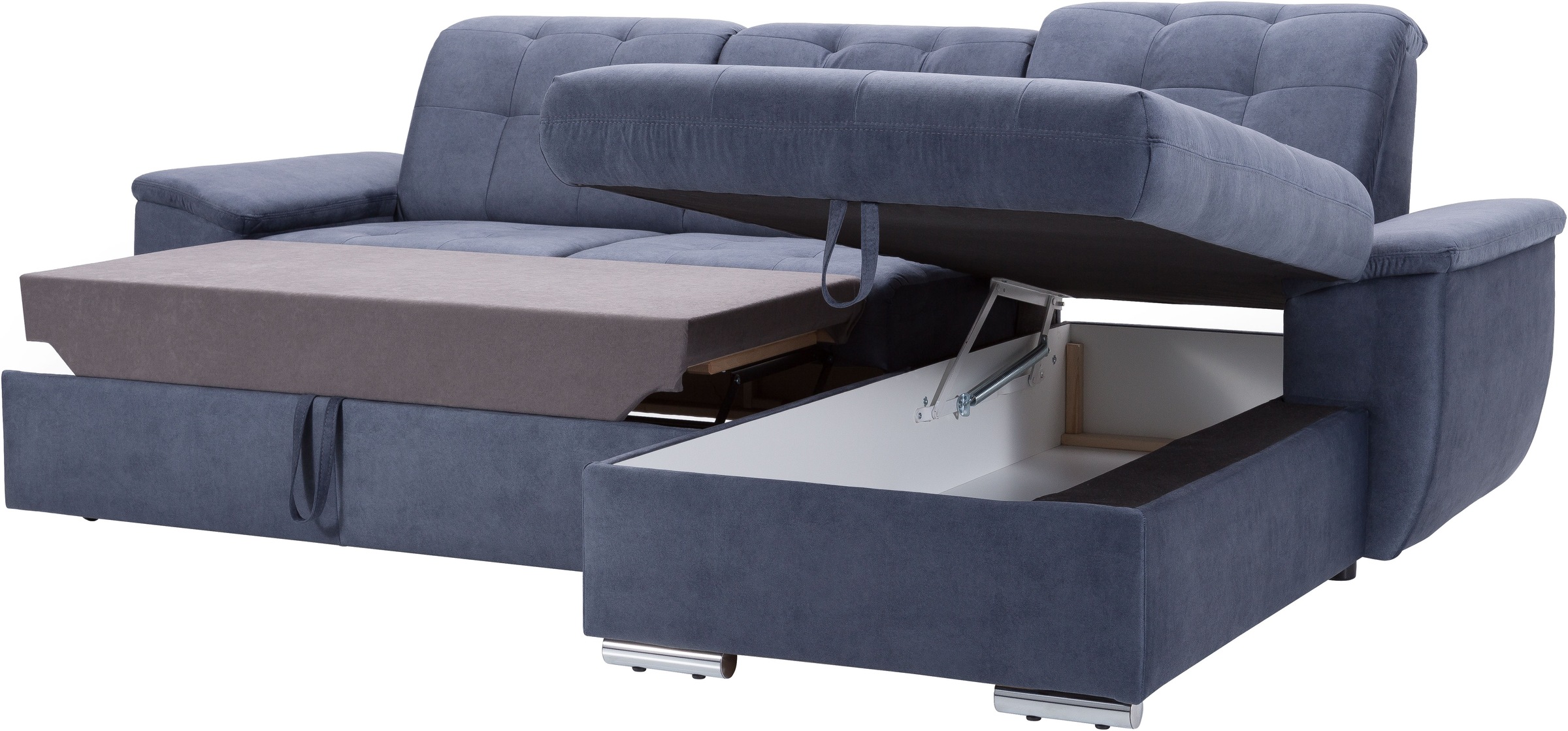 exxpo - sofa fashion Ecksofa »Derby Inkl. Kopfteilverstellung, wahlw. Bett & Bettkasten, L-Form«, EXTRA an Komfort zum Relaxen, Entspannen und Wohlfühlen