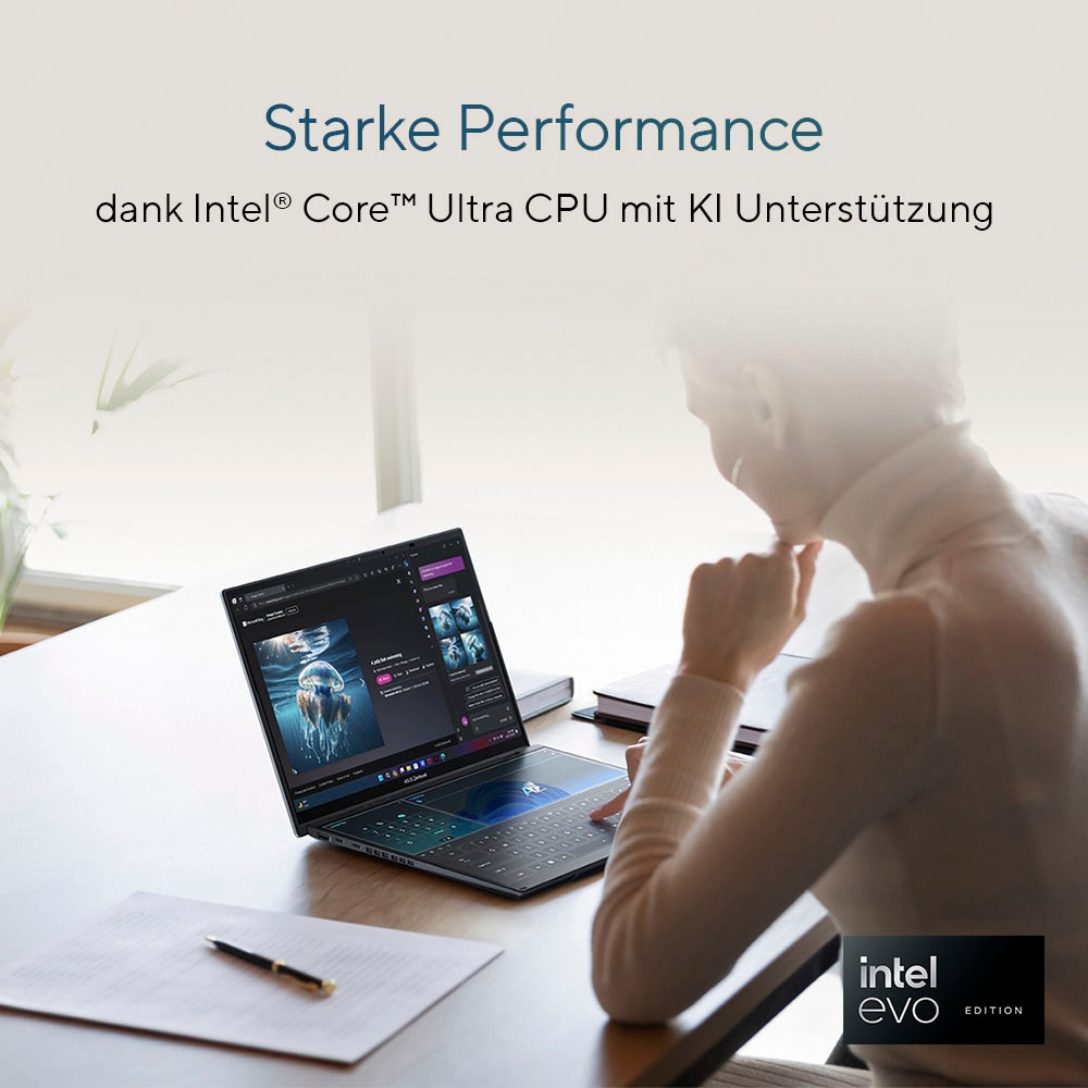 Asus Notebook »Zenbook Duo OLED UX8406MA-QL308X«, 35,6 cm, / 14 Zoll, Intel, Core Ultra 7, 1000 GB SSD