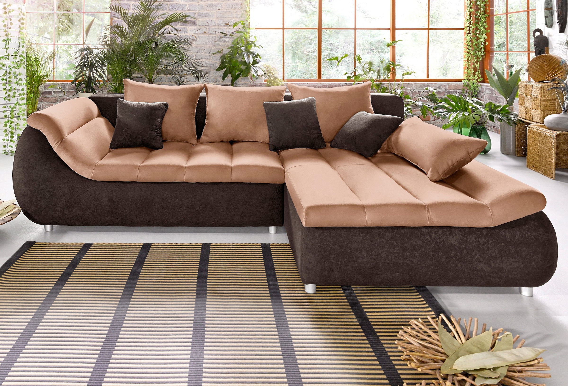 INOSIGN Ecksofa »Imolla modern, Breite 270cm, bequem, aktuelle Steppung im günstig online kaufen