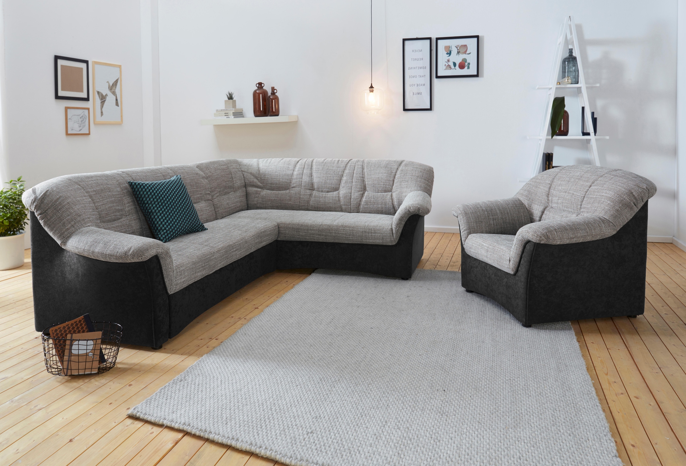 DOMO collection Ecksofa »Sarafina zeitlos und komfortabel, optional mit Federkern, L-Form«, wahlweise mit Bettfunktion