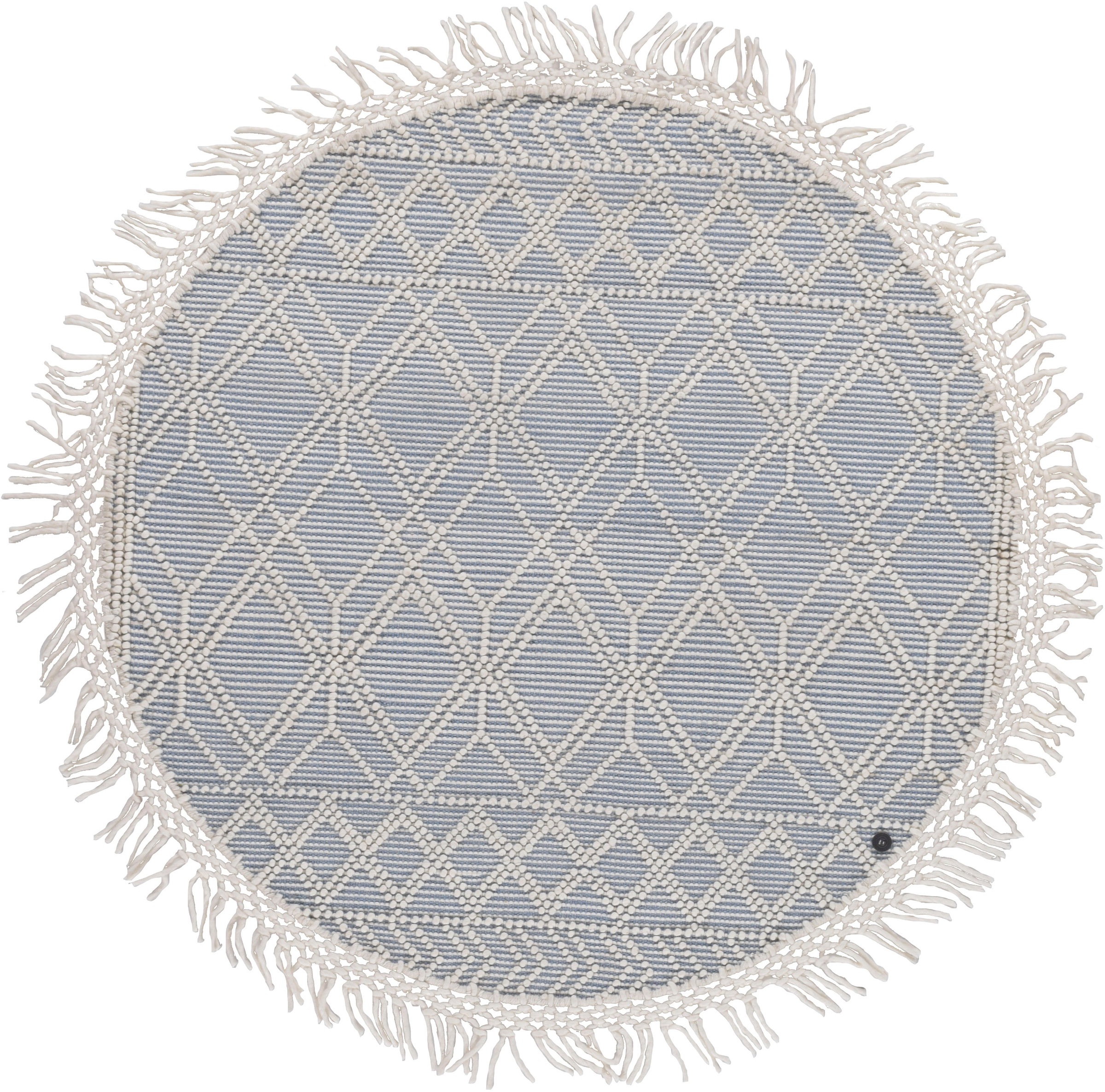 TOM TAILOR HOME Teppich »Colored Macrame«, rund, 10 mm Höhe, Handweb Teppich, reine Wolle, handgewebt, mit Fransen, Scandi Design