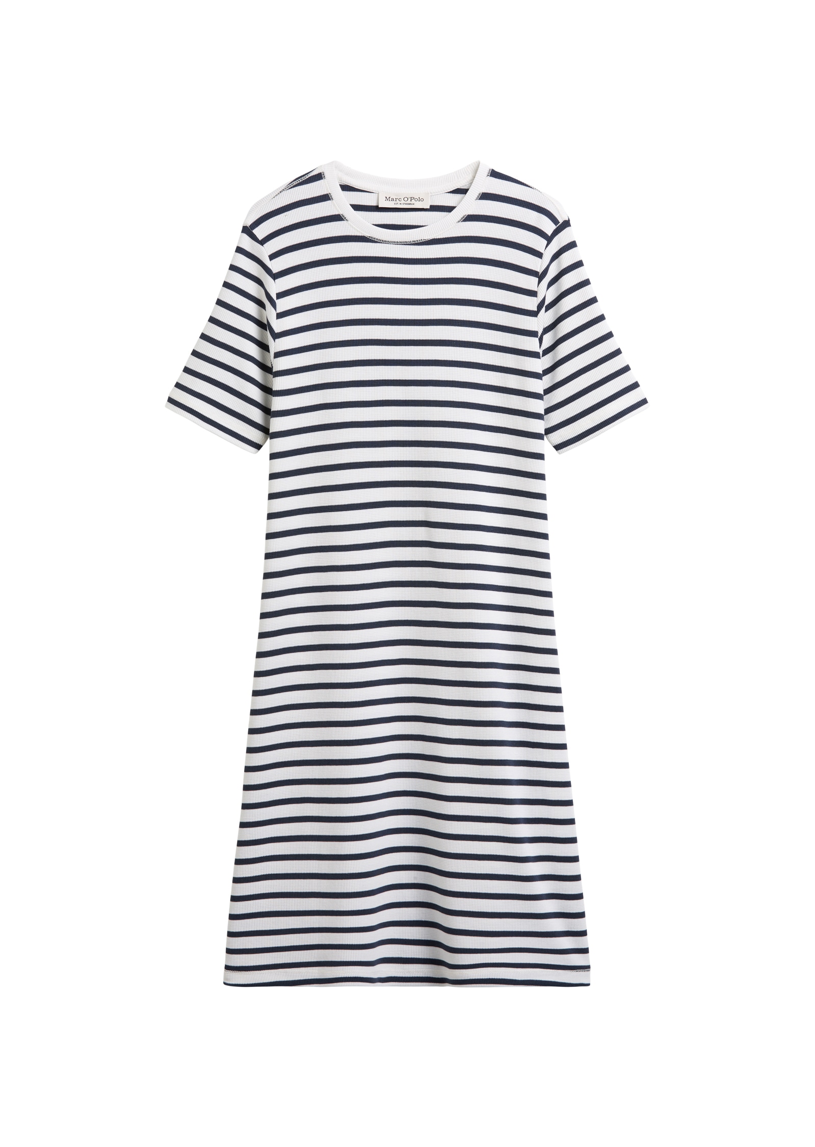 Marc O'Polo Jerseykleid, geringelt, mit Struktur, ohne Verschluss