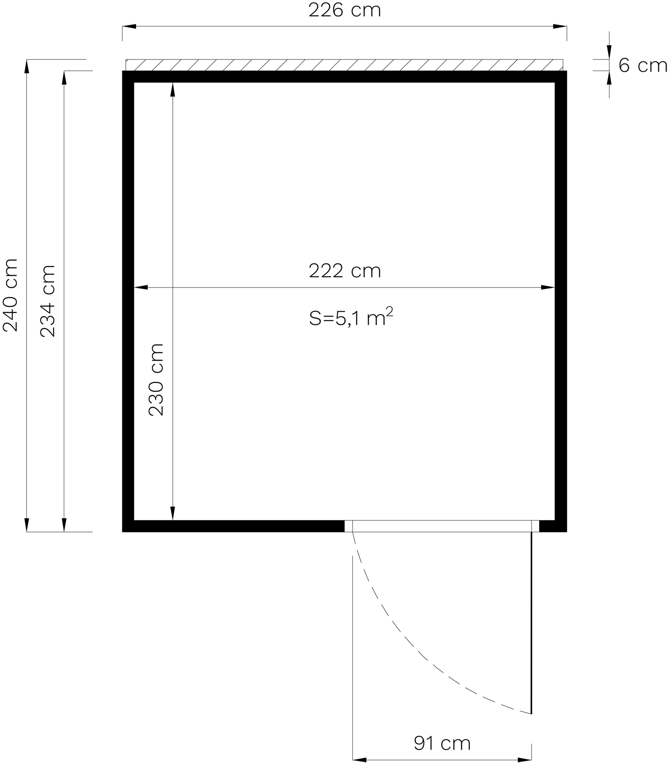 BERTILO Gartenhaus »Cubus 2 Office, in verschiedenen Farben«