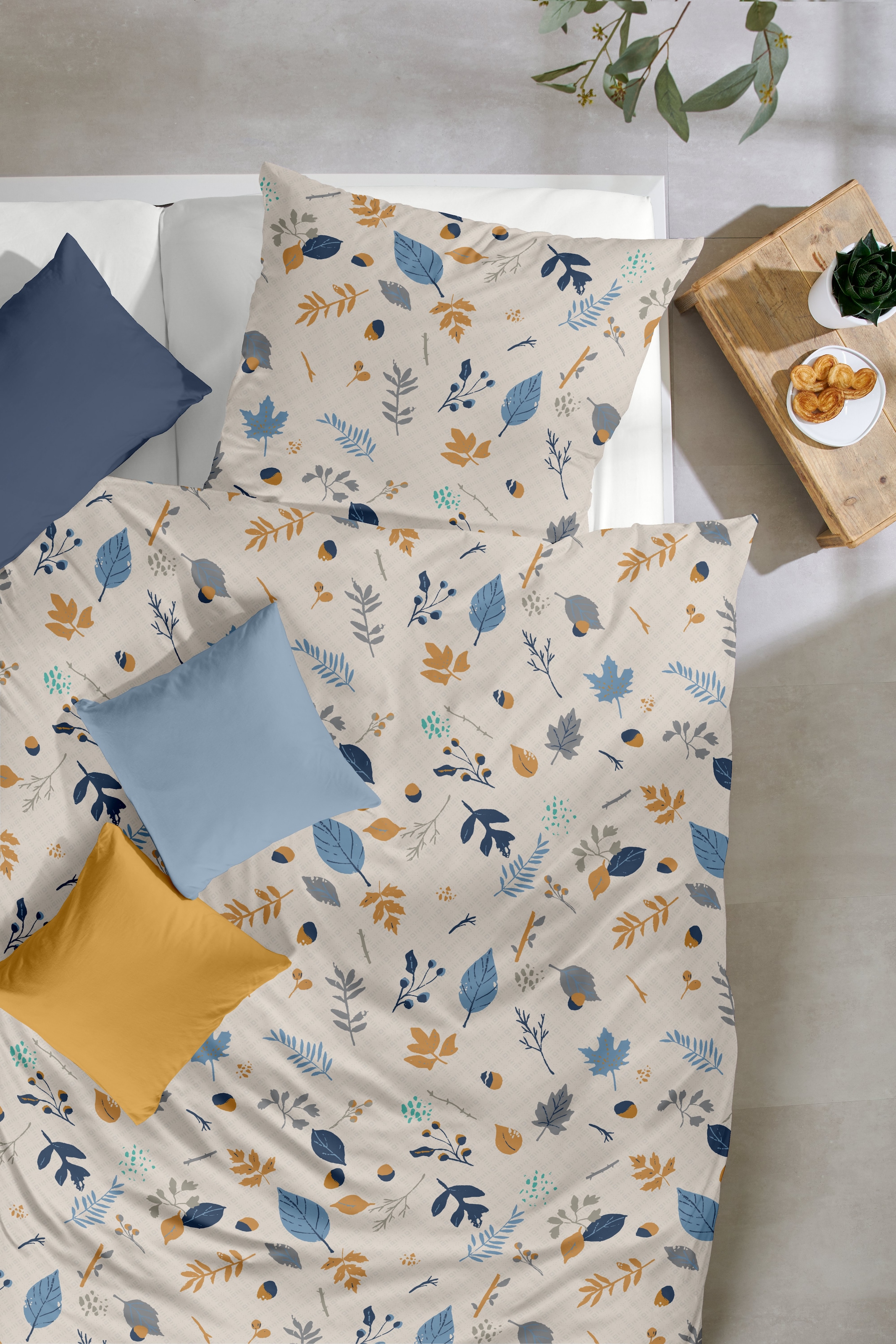 Primera Bettwäsche »Biber-Bettwäsche Branches« 2 Stk. tlg. mit floralen Motiven