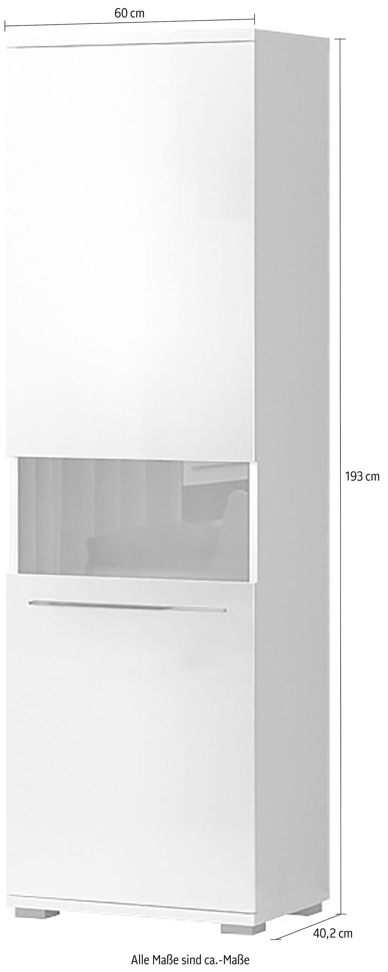 Places of Style Vitrine »Piano«, UV lackiert, Soft-Close Funktion