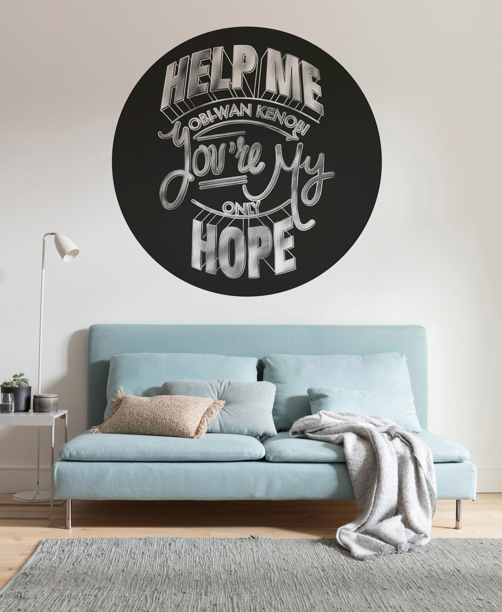 Komar Fototapete »Vlies selbstklebend - Star Wars Help Me Obi Wan - Größe 125 x 125 cm«, bedruckt, Kinderzimmer