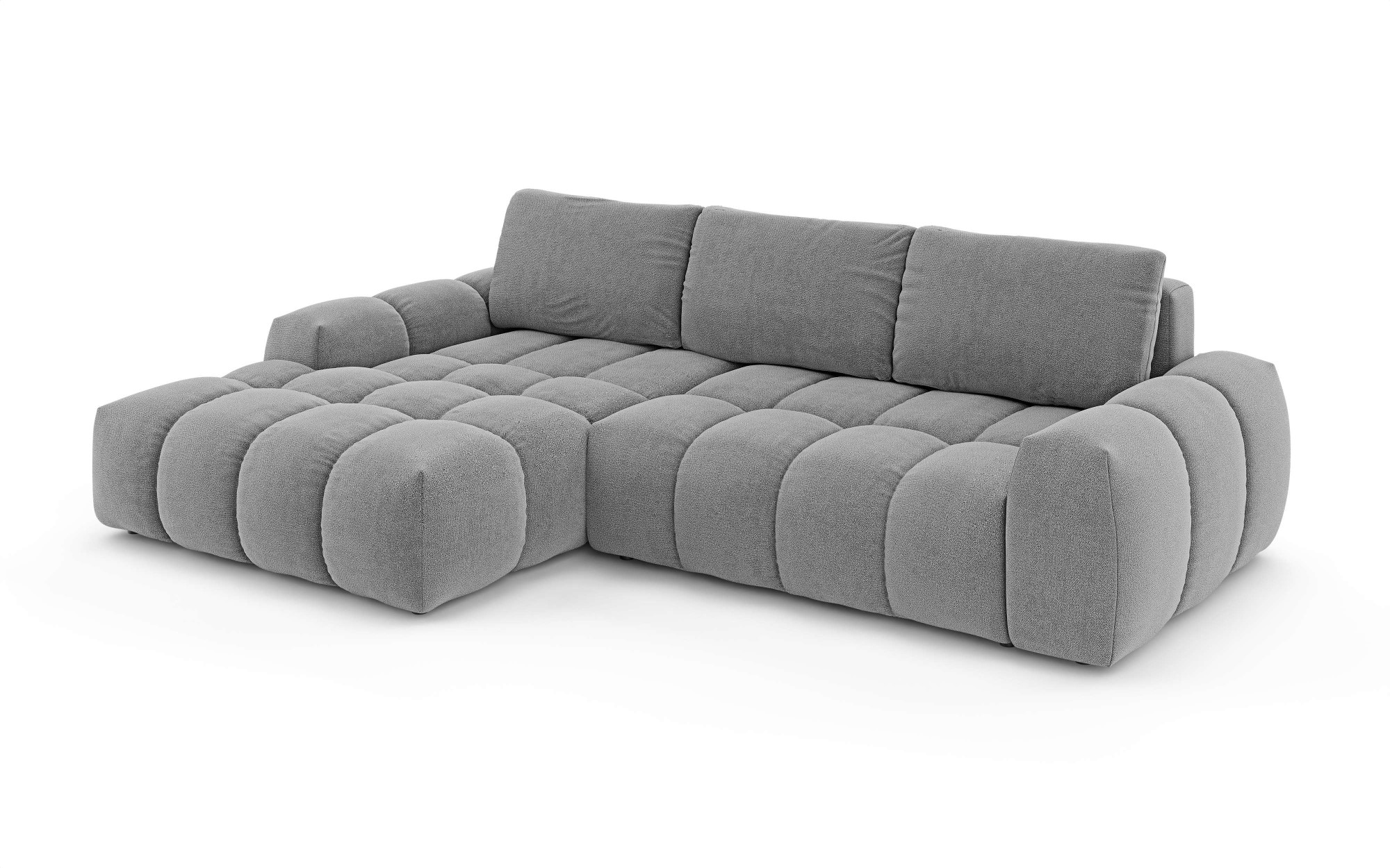 INOSIGN Ecksofa »AZITA klein optionale Schlafsofa mit Bettkasten, B/T/H: 270/166,5/84cm«, L-Form mit Wellenunterfederung, Bubble-Optik