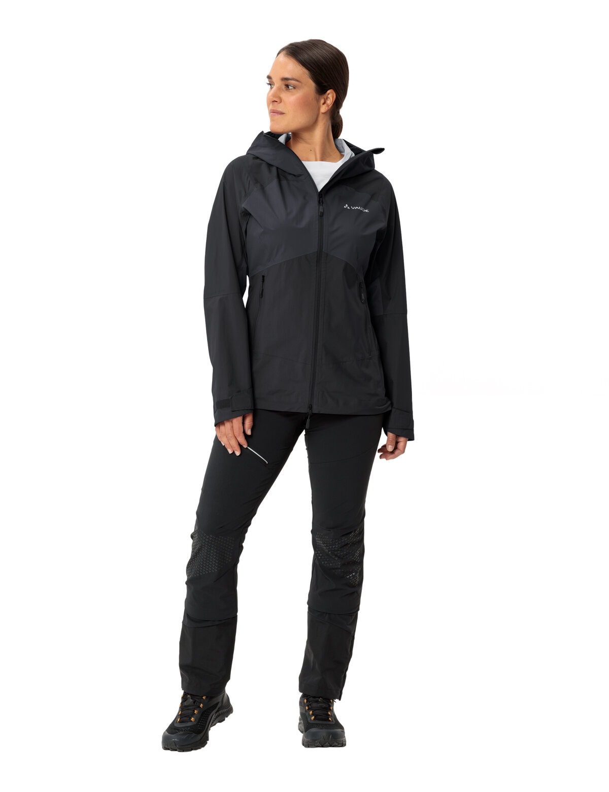 VAUDE Regenjacke »WOMEN'S SIMONY 2,5L JACKET V« mit Kapuze für Wandern und Trekking, atmungsaktiv, wasserdicht, mit Kapuze