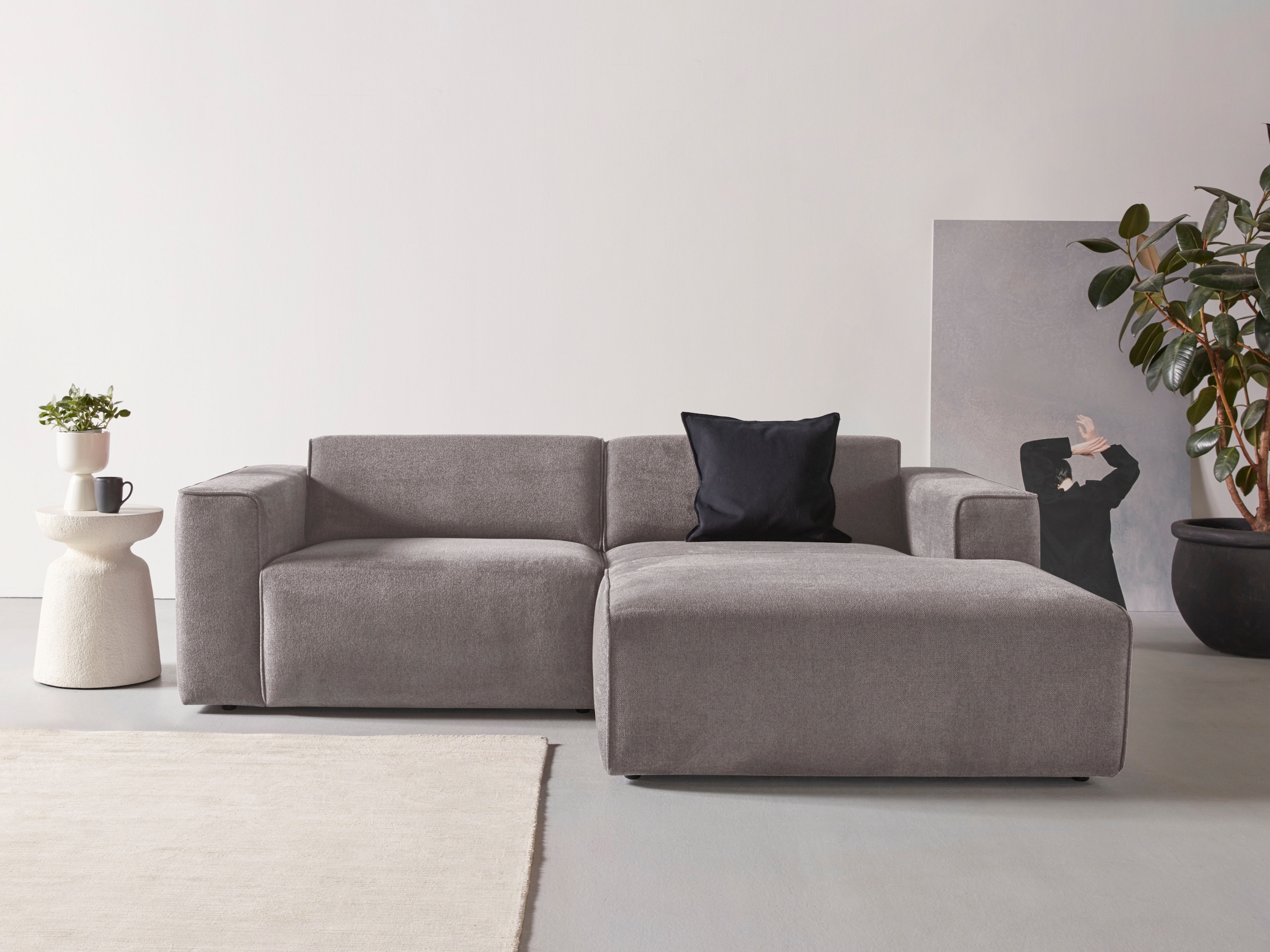 andas Ecksofa »Noord mit Kedernaht, Breite 234 cm«, Cord, Struktur, Webstof günstig online kaufen