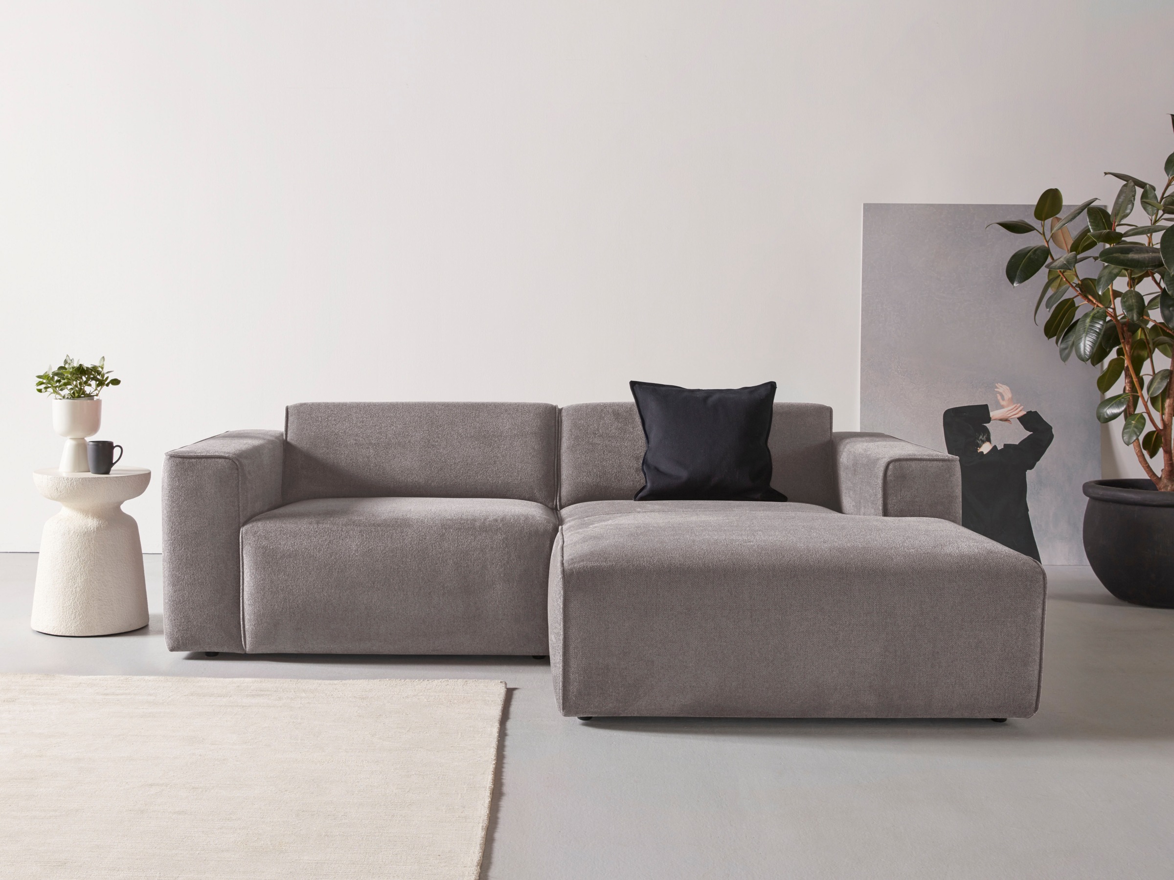 Home affaire Ecksofa »Noord mit Kedernaht, Breite 234 cm, L-Form« Cord, Str günstig online kaufen