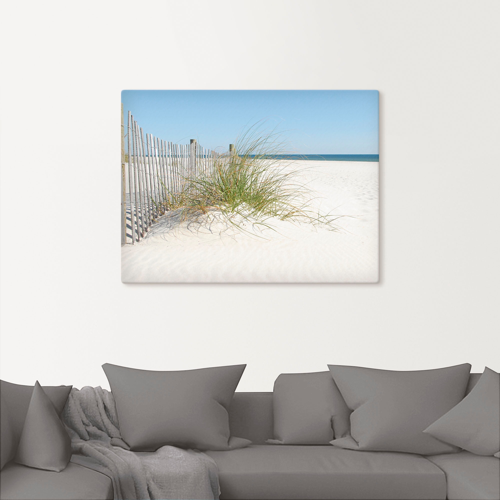 Artland Wandbild »Schöne Sanddüne mit Gräsern und Zaun«, Strand, (1 St.), a günstig online kaufen
