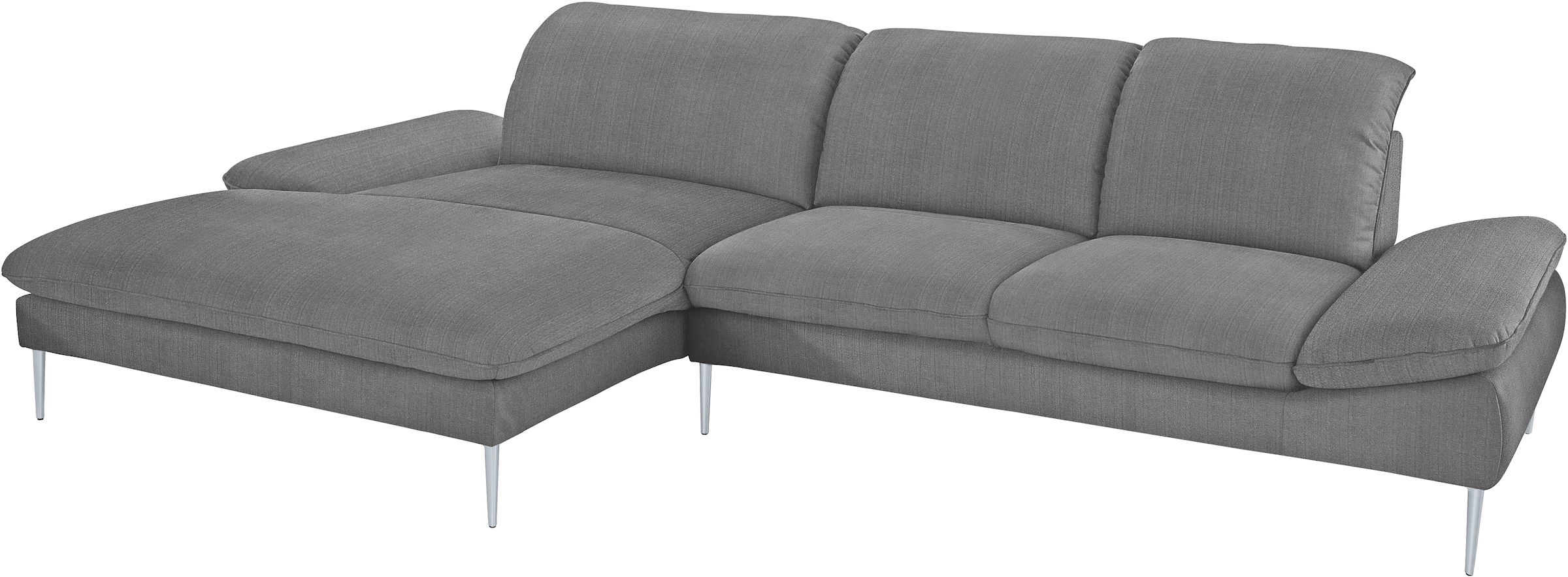 W.SCHILLIG Ecksofa »enjoy&MORE, Designsofa, bequem, zeitlos und elegant, L-Form«, mit Sitztiefenverstellung, Füße silber matt, Breite 340 cm