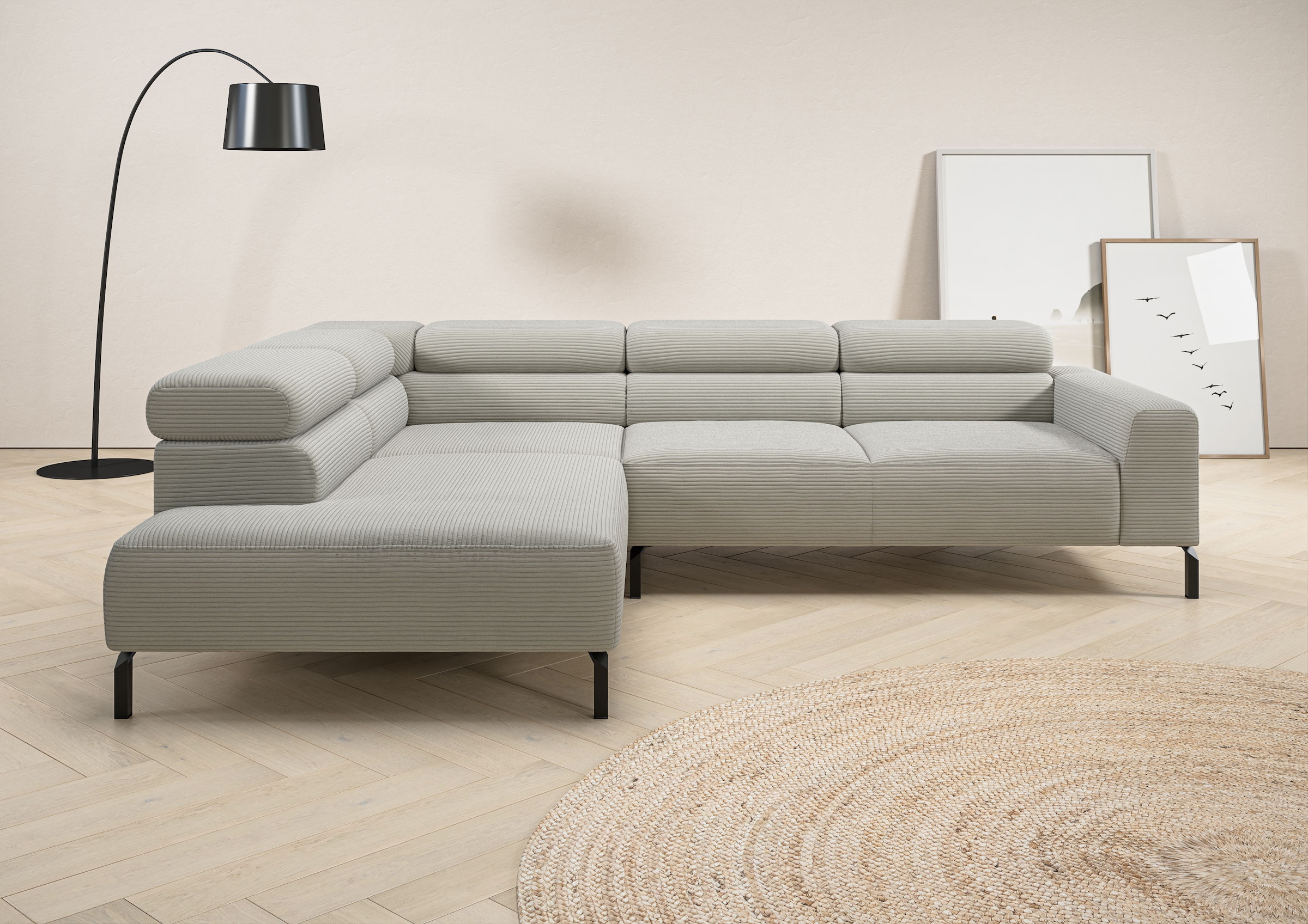 Home affaire Ecksofa »Antonelli, L-Form, inkl. Kopfteilverstellung, Breite günstig online kaufen